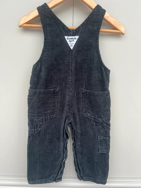 Oshkosh Black Corduroy Dungarees 9M