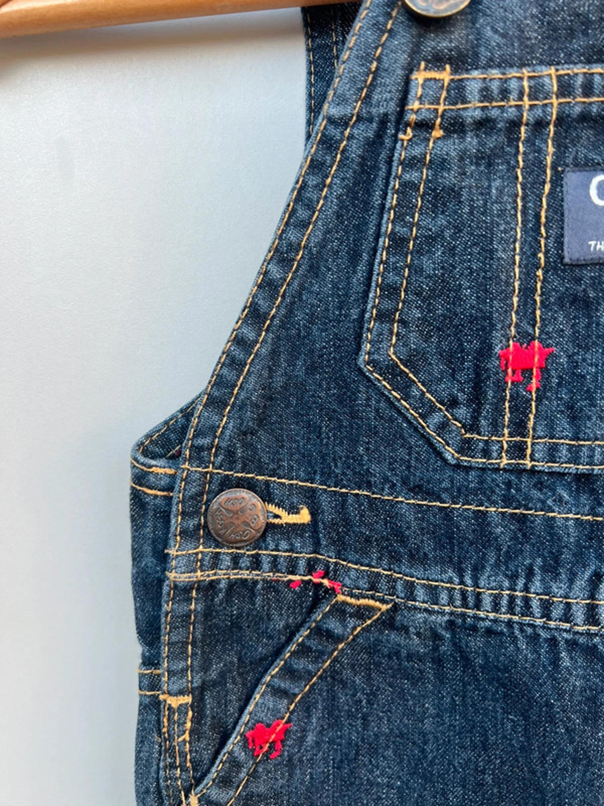 Oshkosh Denim Train Dungarees 9M