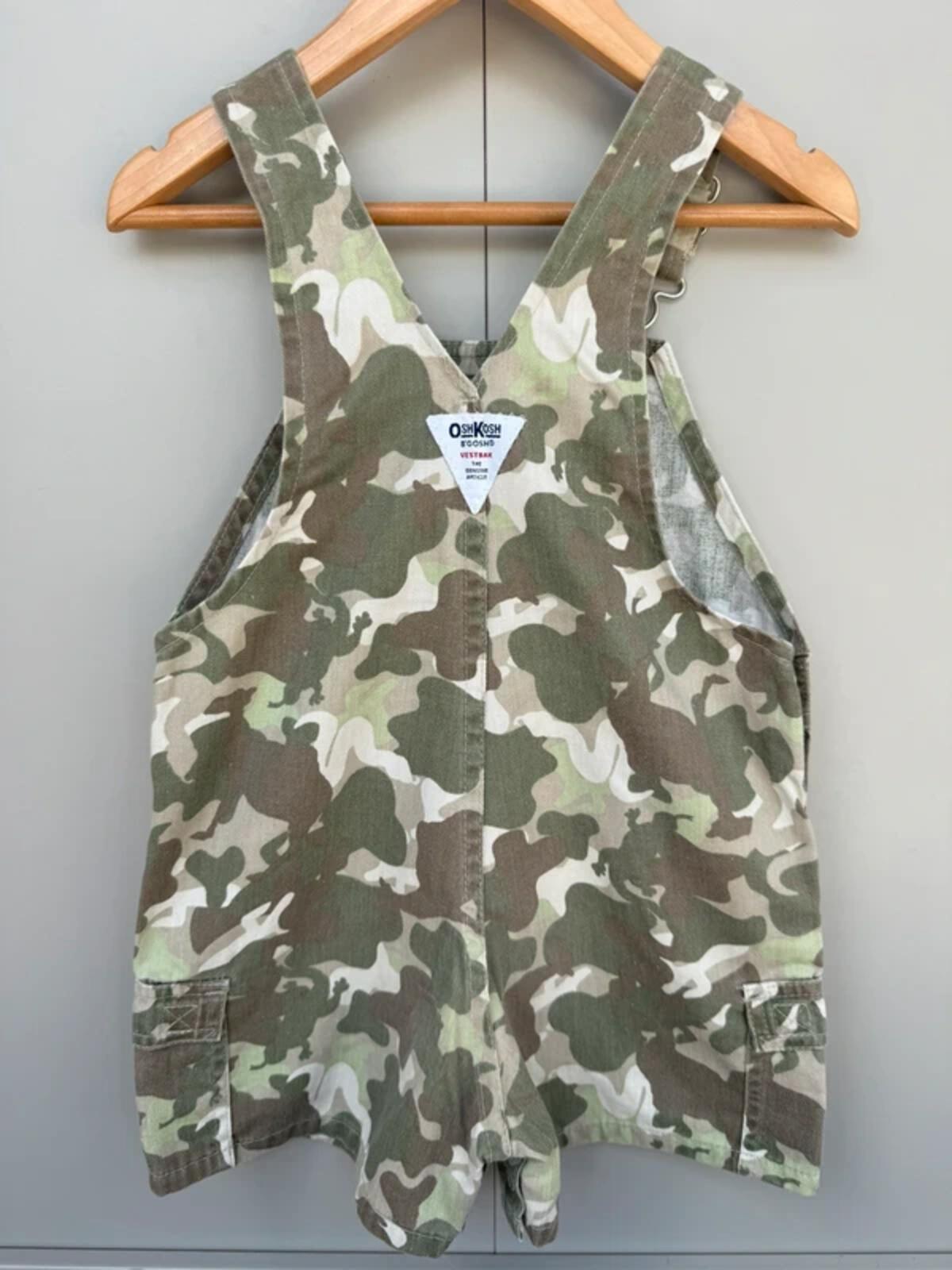 Oshkosh Vintage Camouflage Shortall Dungarees 3T