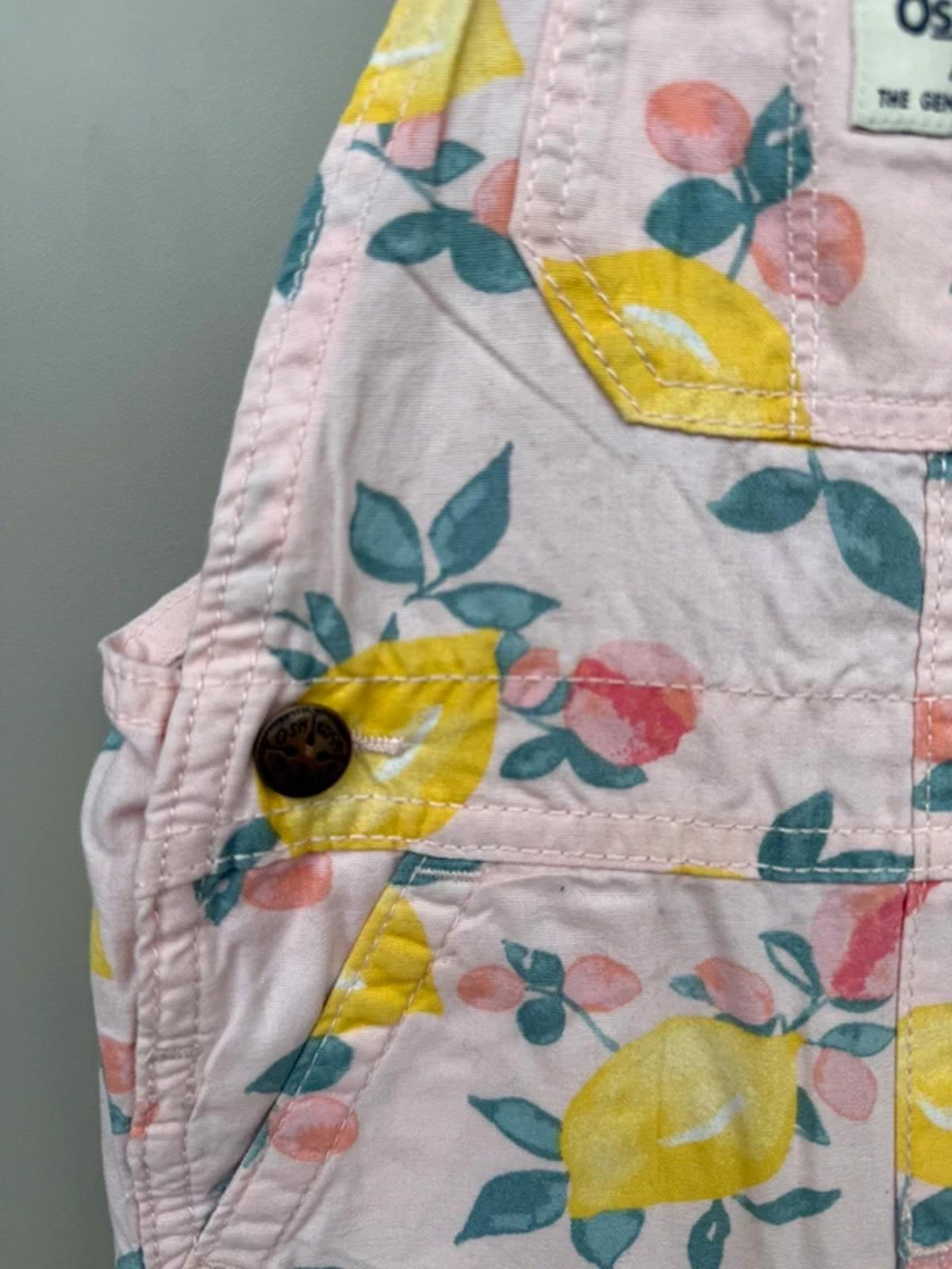 Oshkosh Pink Lemon Shortall Dungarees 18M