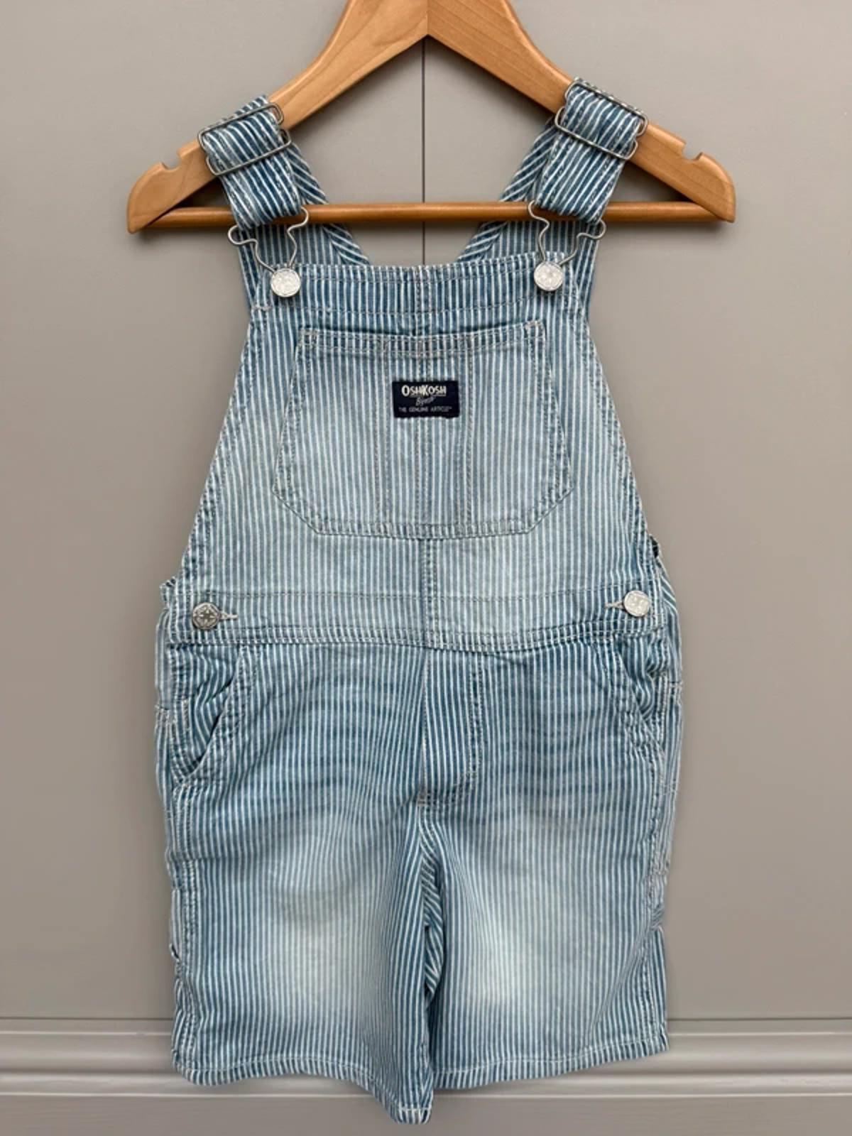 Oshkosh Washed Hickory Dungaree Shortalls 5T