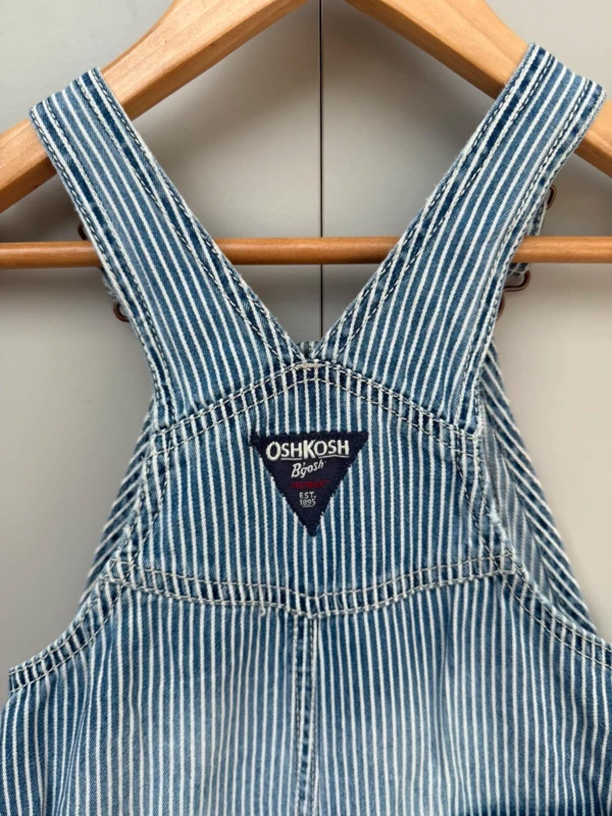 Oshkosh Hickory Stripe Shortall Dungarees 18M