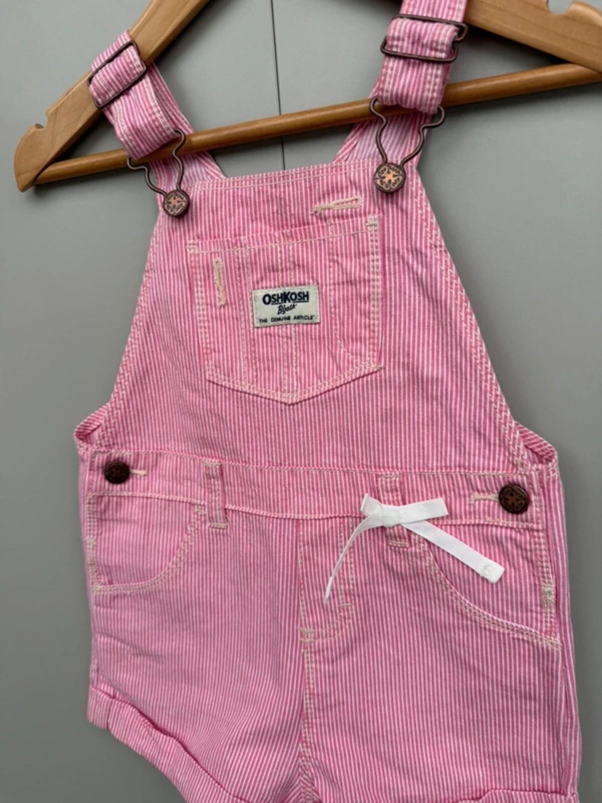 Oshkosh Hickory Pink Shortall Dungarees 24M