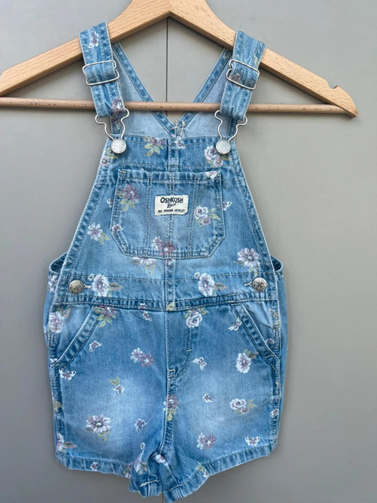 Oshkosh Floral Denim Shortalls 2T