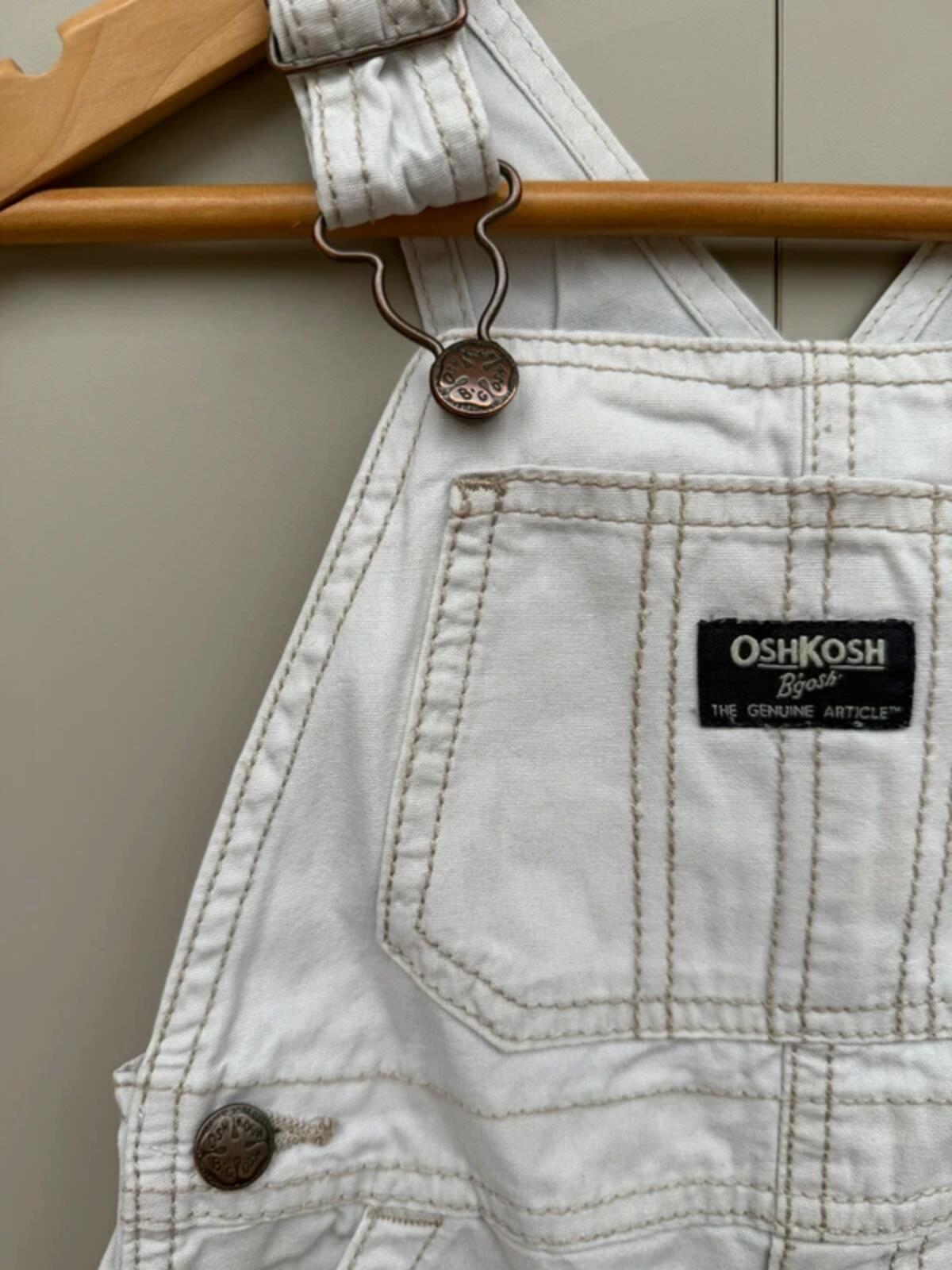 Oshkosh Cream Cotton Shortall Dungarees 24M