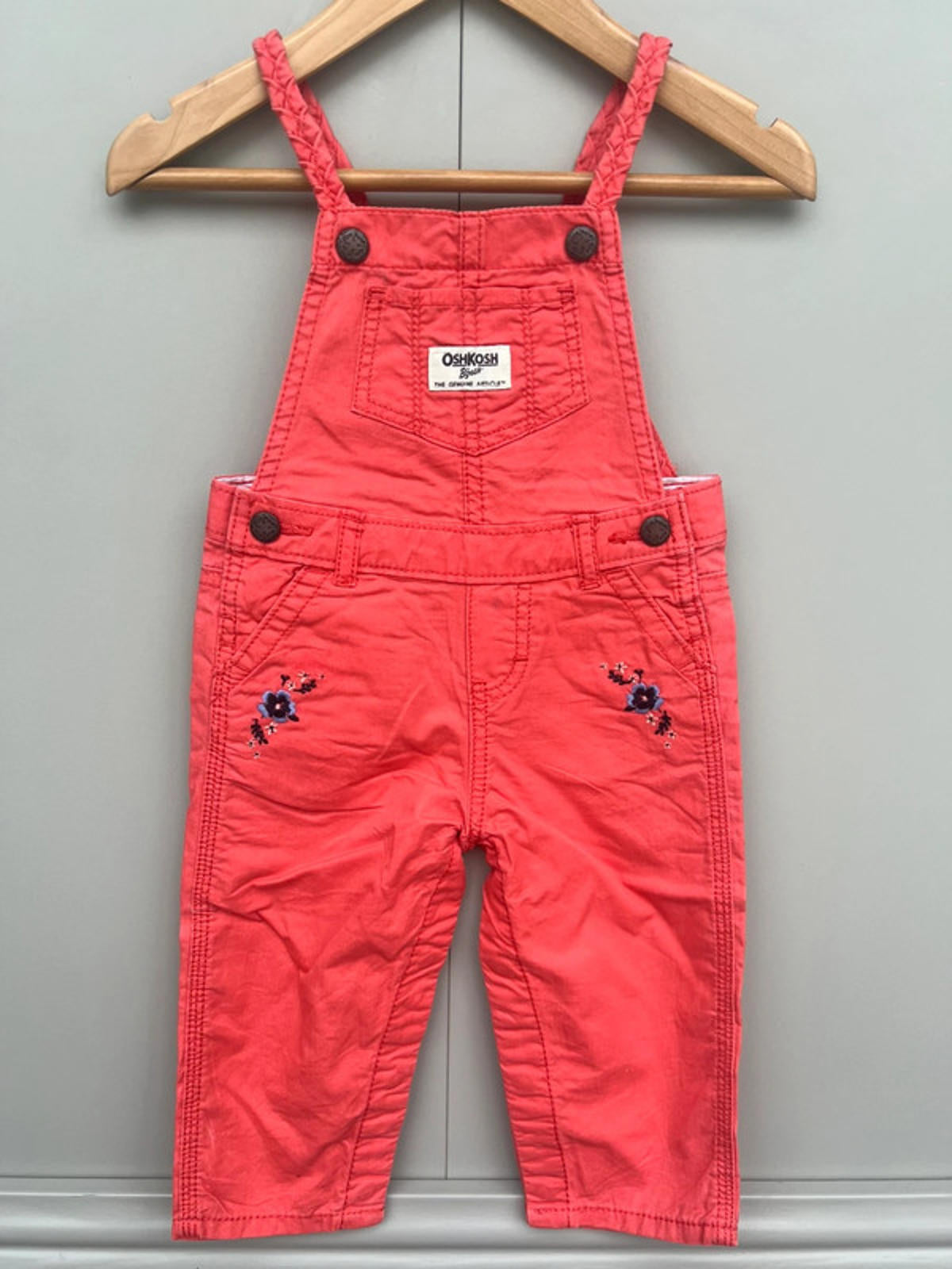 Oshkosh Coral Dungarees 12M