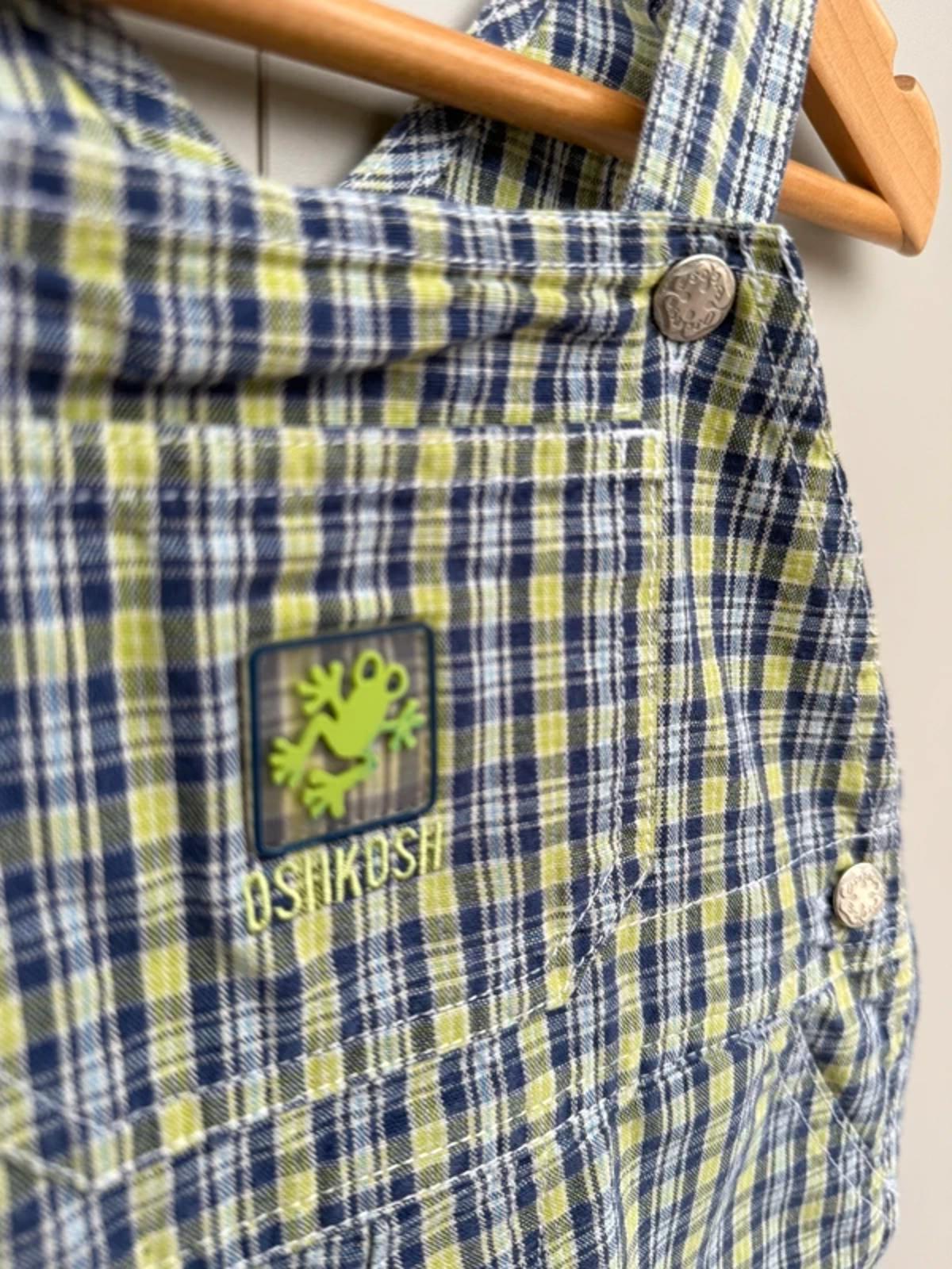 Oshkosh Vintage Frog Check Shortalls 18M