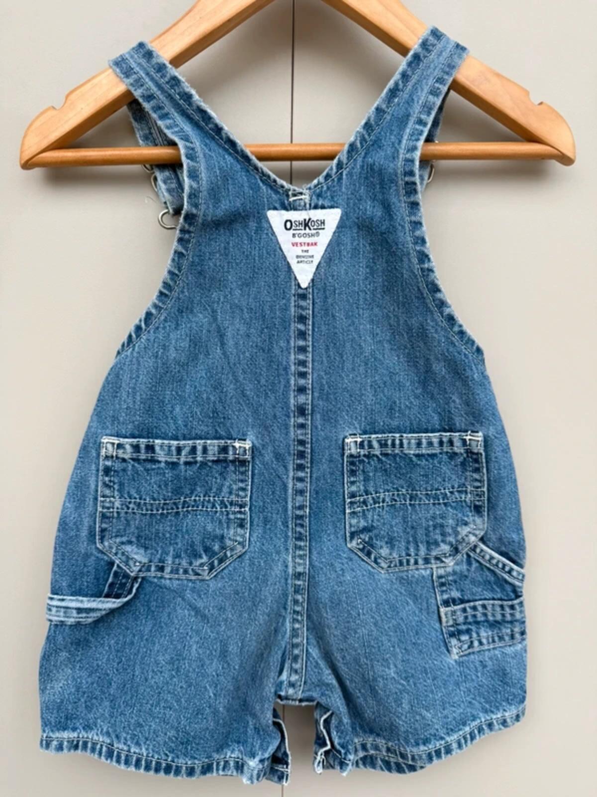 Oshkosh Vintage 90s Denim Shortalls 12M