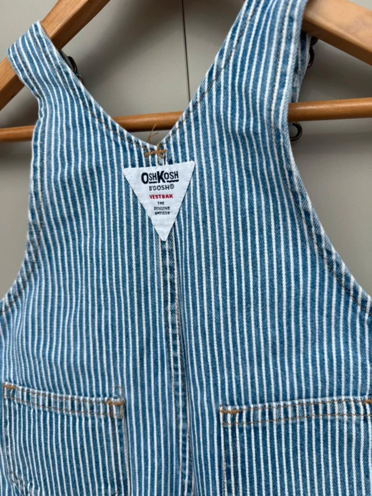 Oshkosh Vintage Hickory Shortall Dungarees 18M