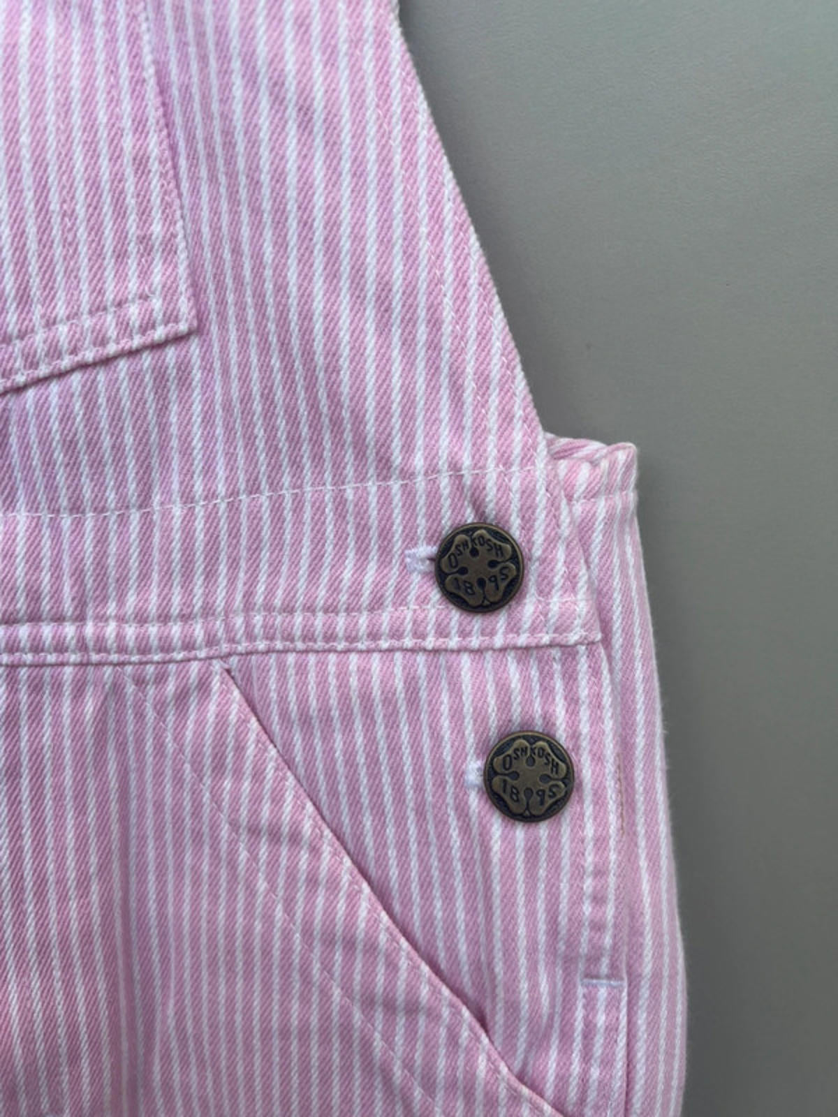 Oshkosh Pink Hickory Dungarees 3T