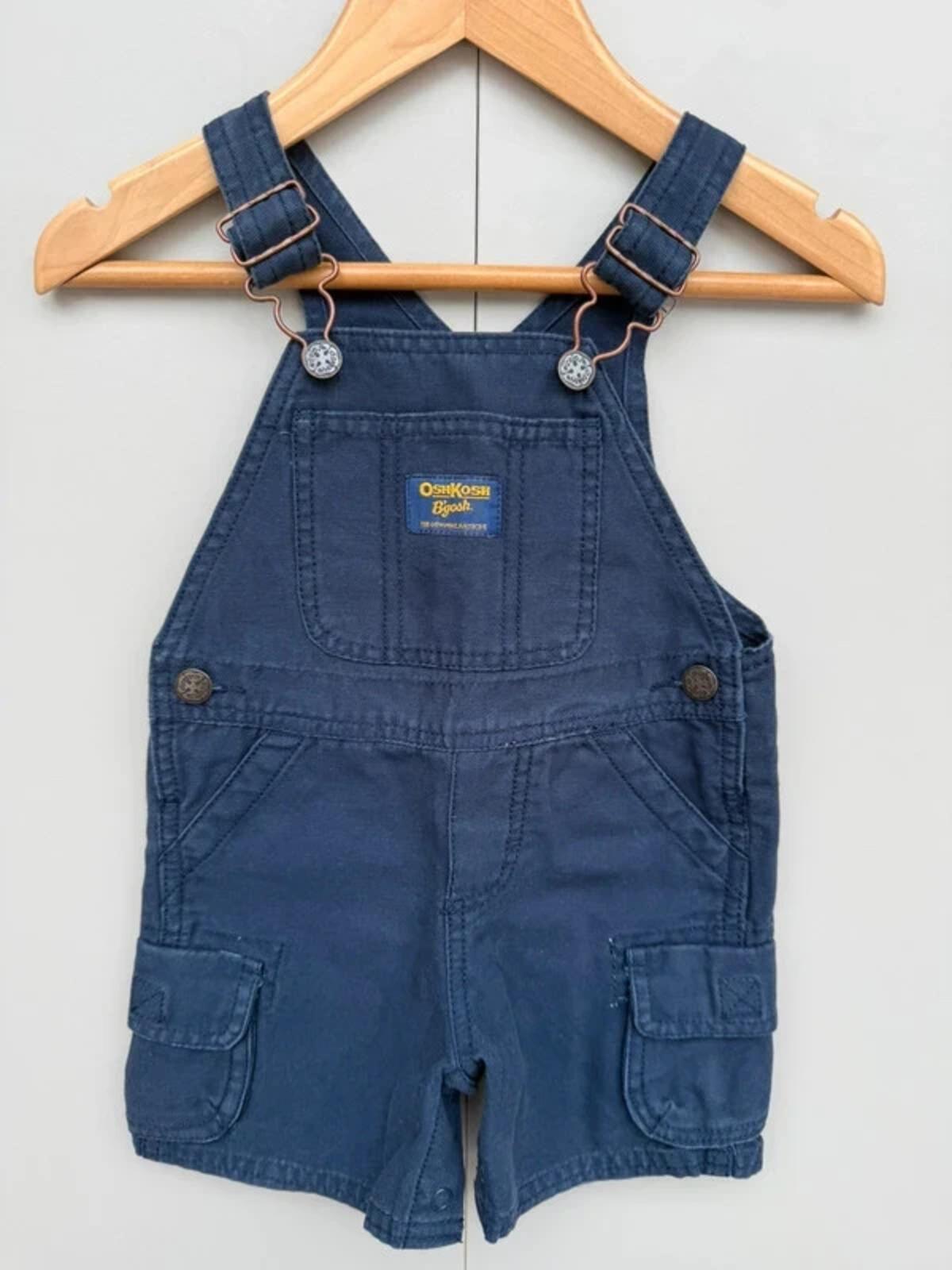 Oshkosh Navy Cotton Shortall Dungarees 9M