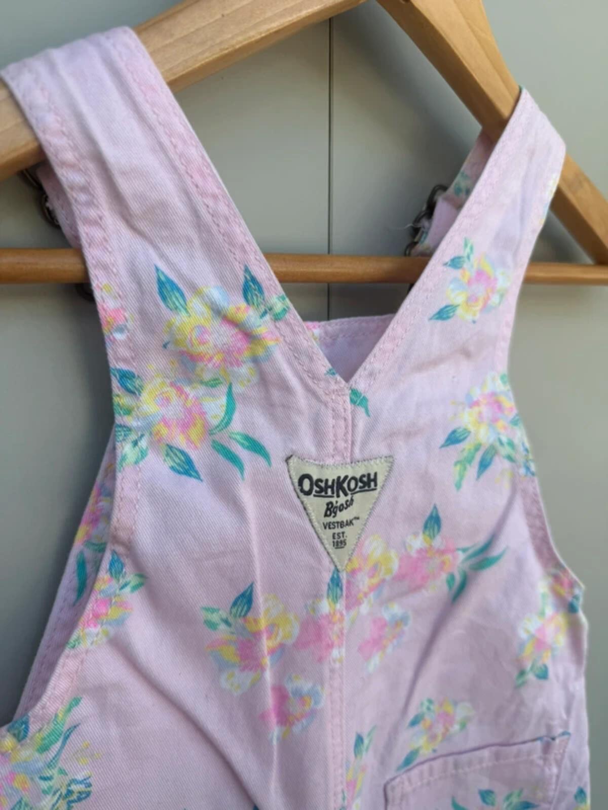 Oshkosh Floral Pink Shortall Dungarees 18M