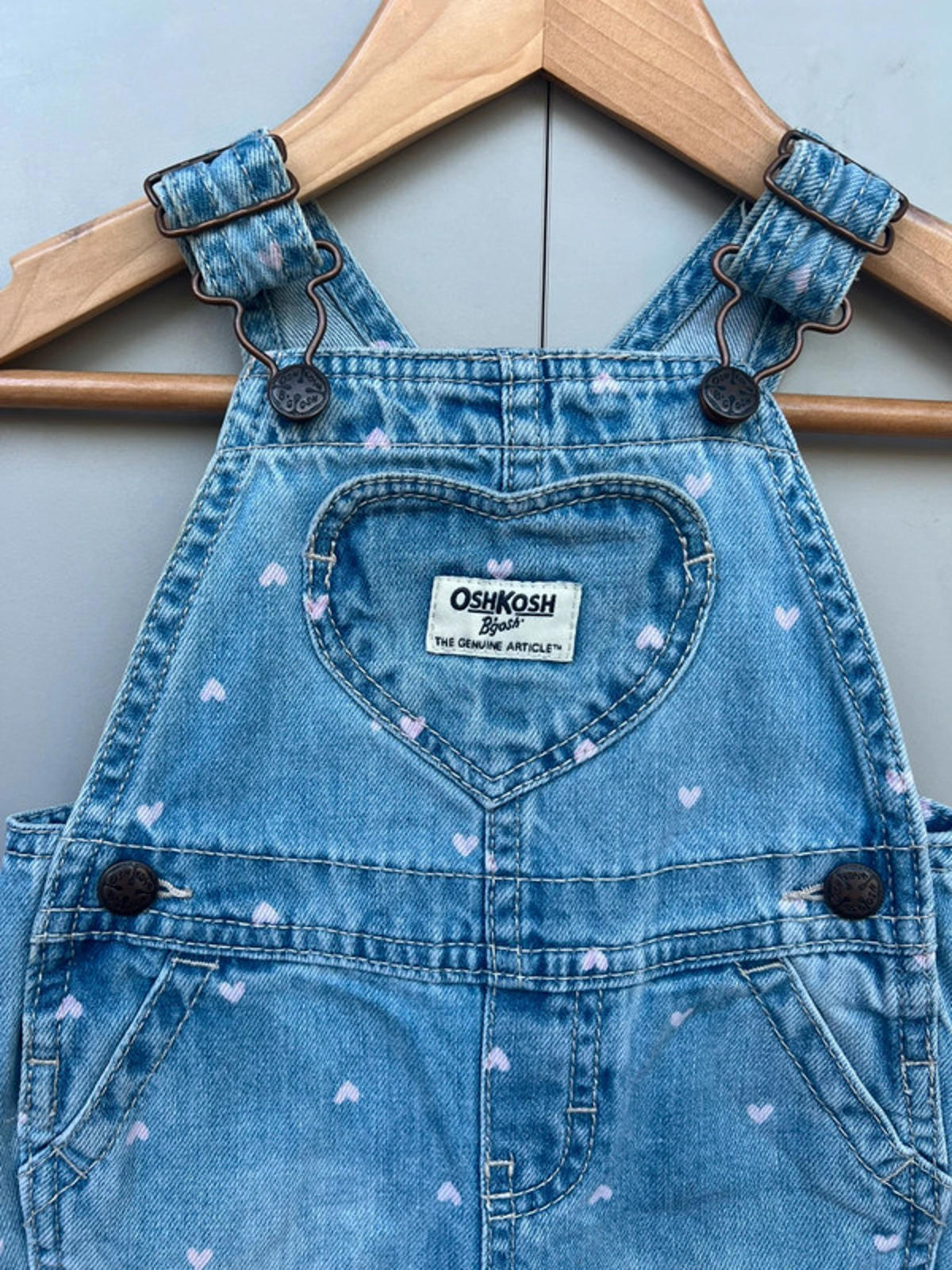 Oshkosh Heart Denim Dungarees 9M