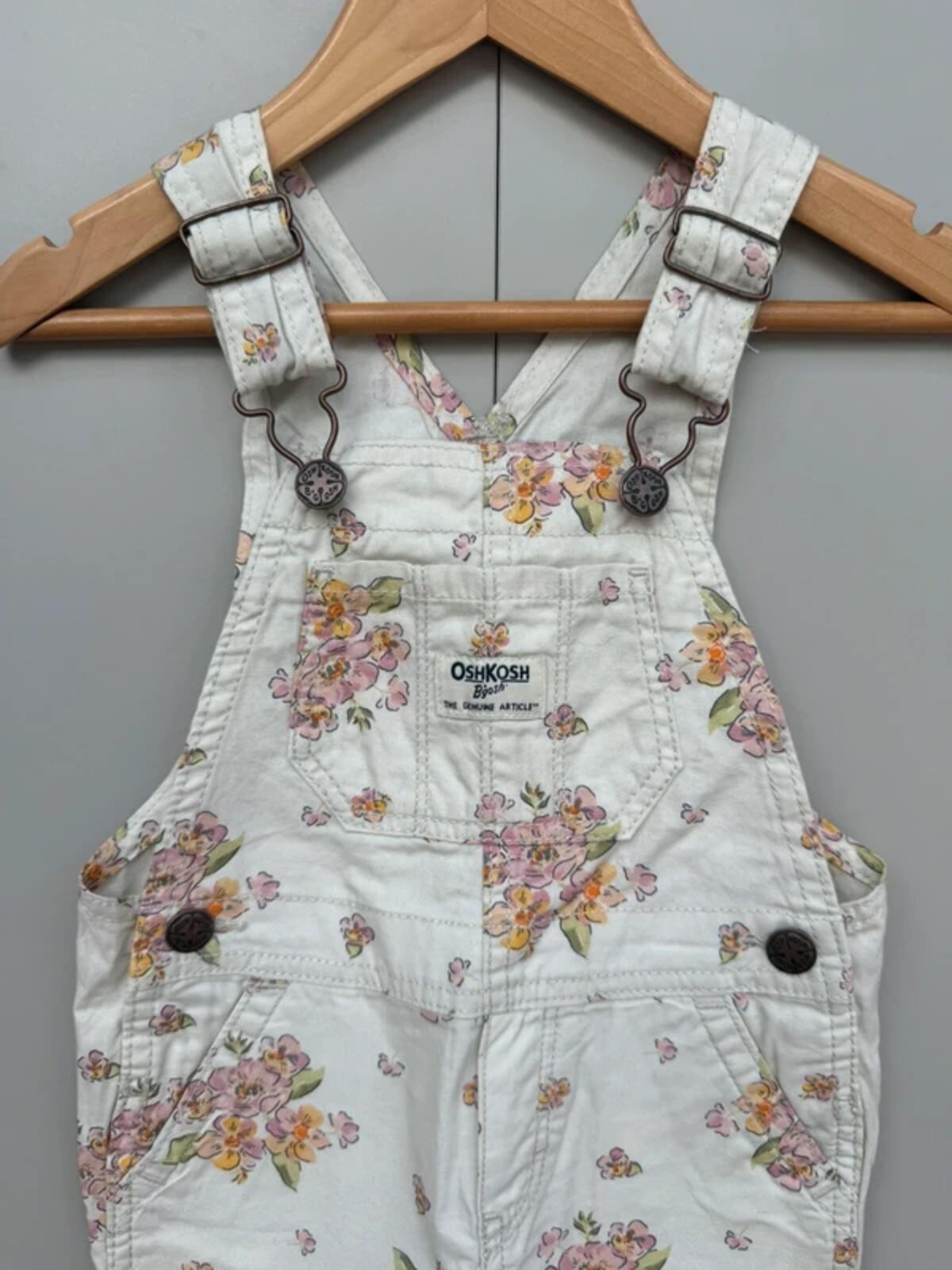 Oshkosh Floral Shortall Dungarees 12M