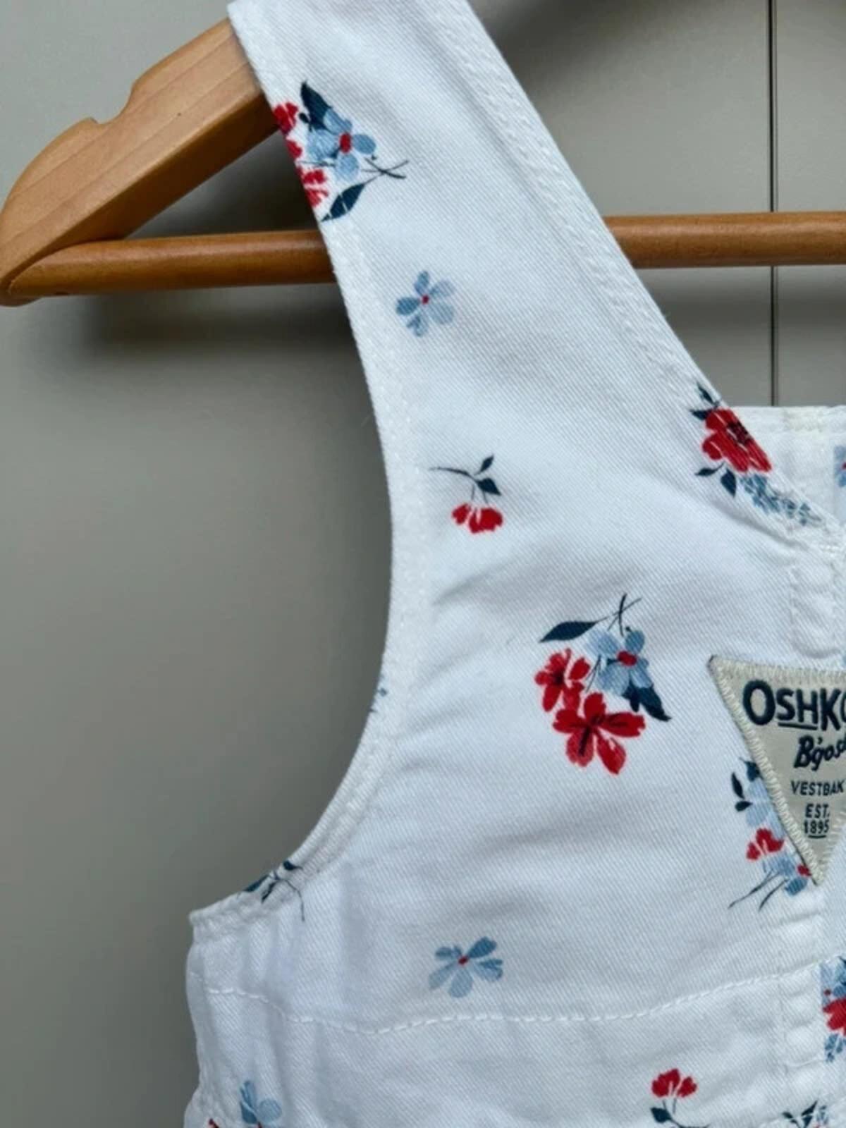 Oshkosh Floral Dungaree Dress 6M