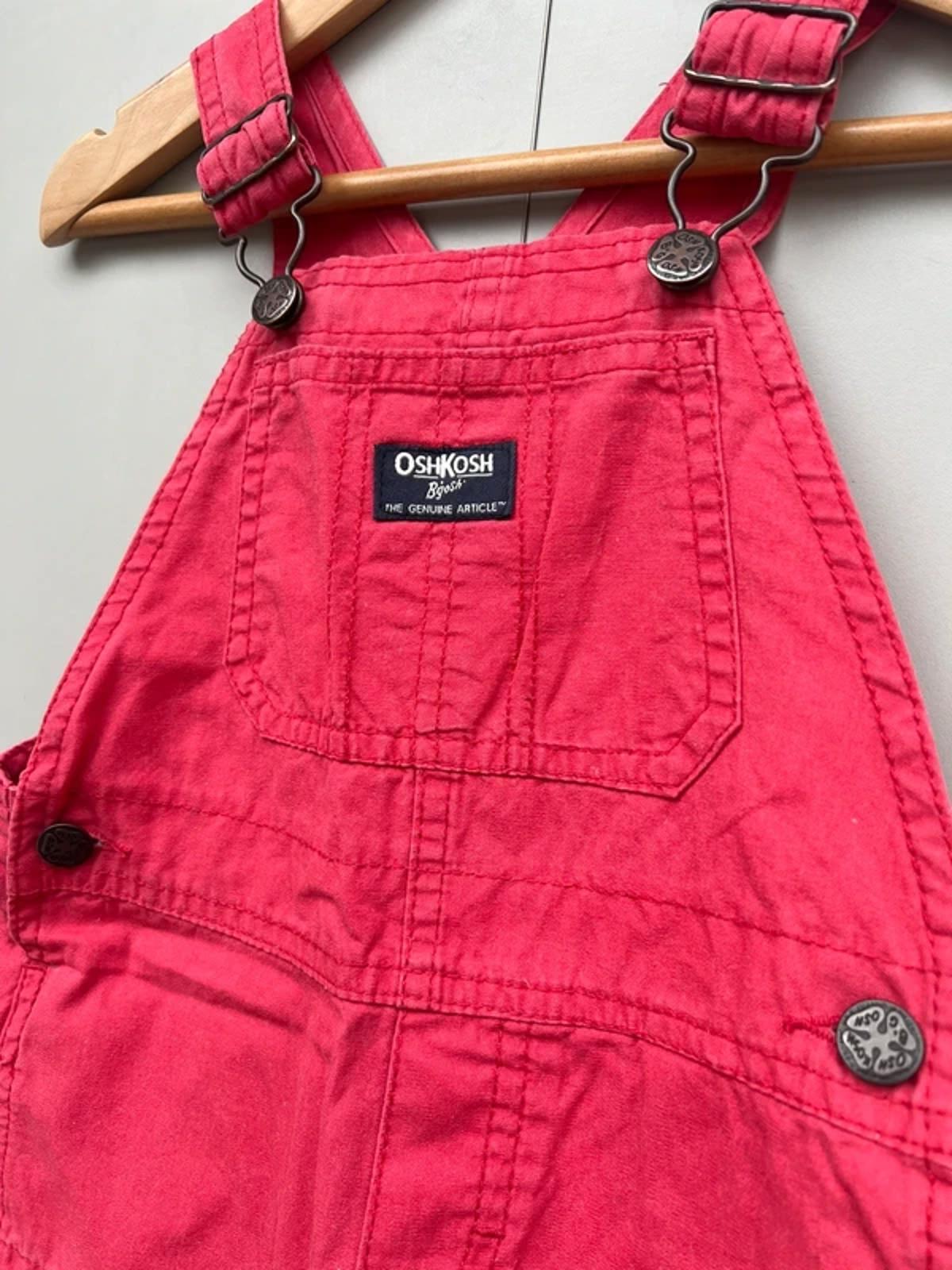 Oshkosh Red Cotton Shortall Dungarees 18/24M