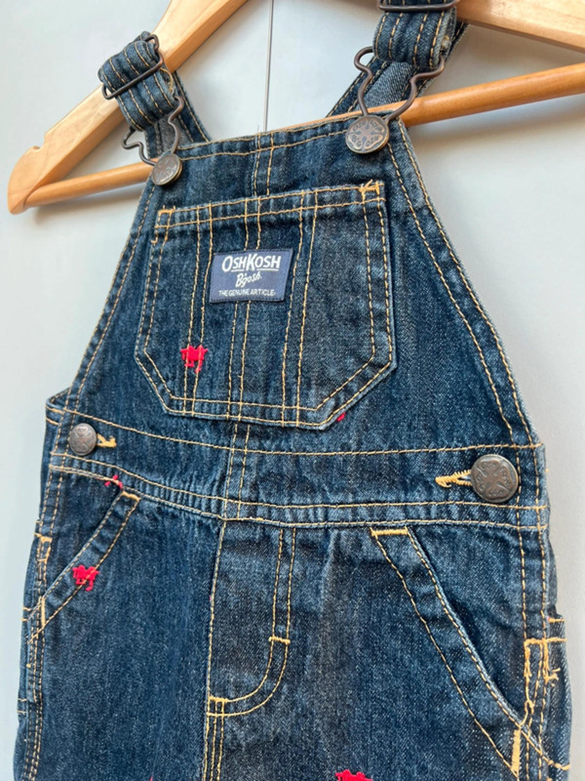Oshkosh Denim Train Dungarees 9M
