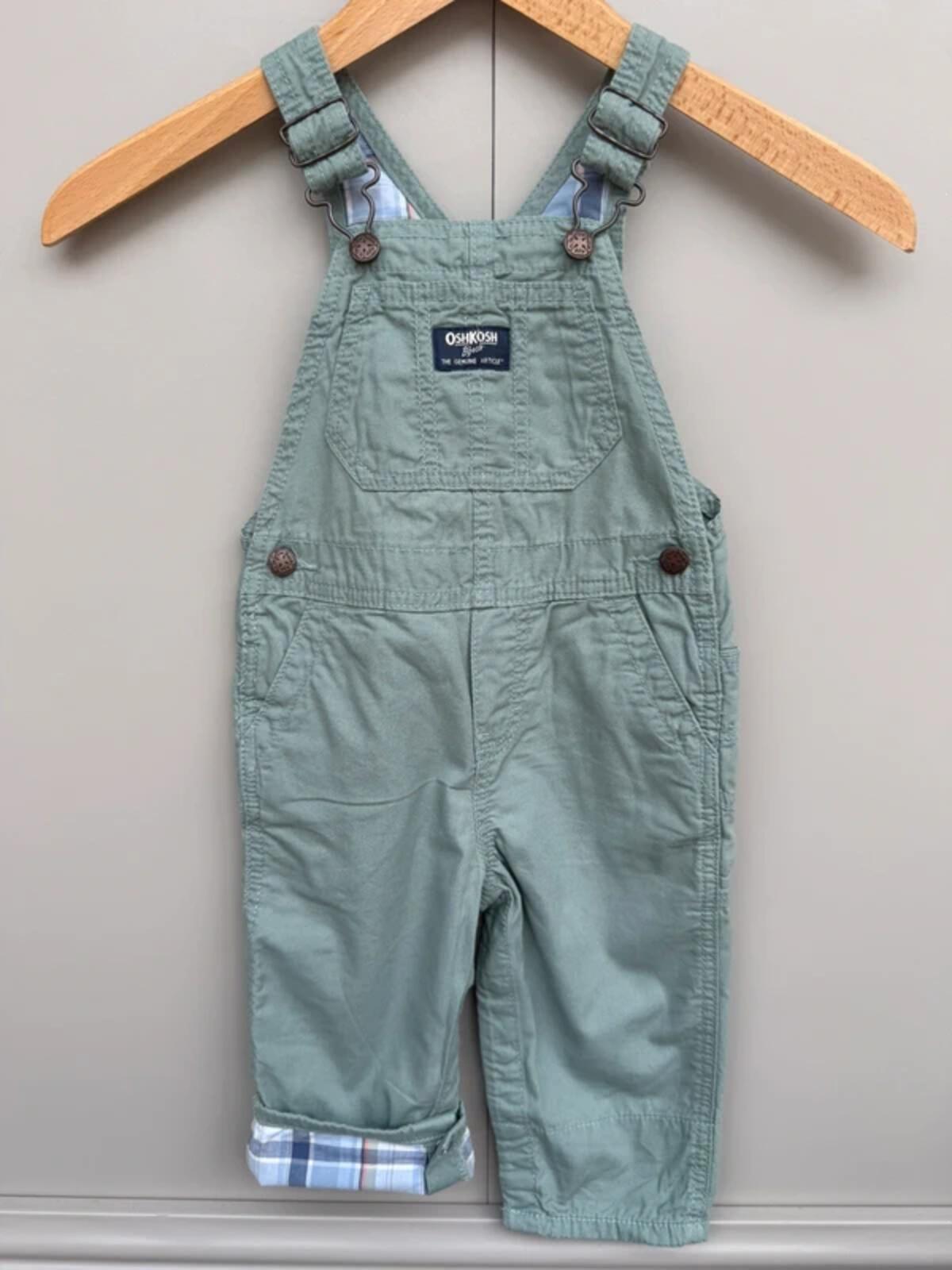 Oshkosh Sage Green Dungarees 18M