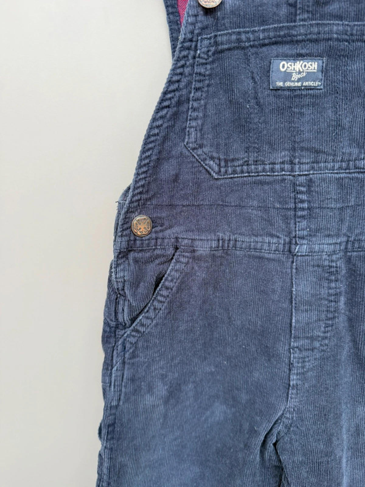 Oshkosh Navy Check Corduroy Dungarees 2T