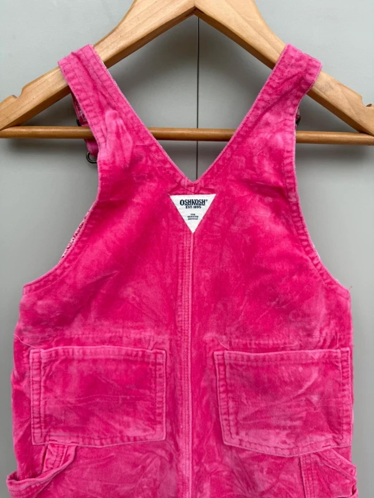 Oshkosh Vintage Pink Velvet Dungarees 18M