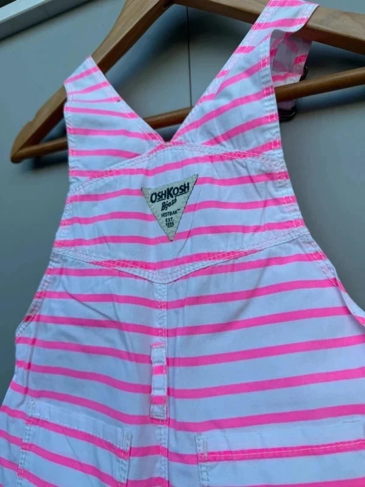 Oshkosh Striped Pink Dungarees 9M