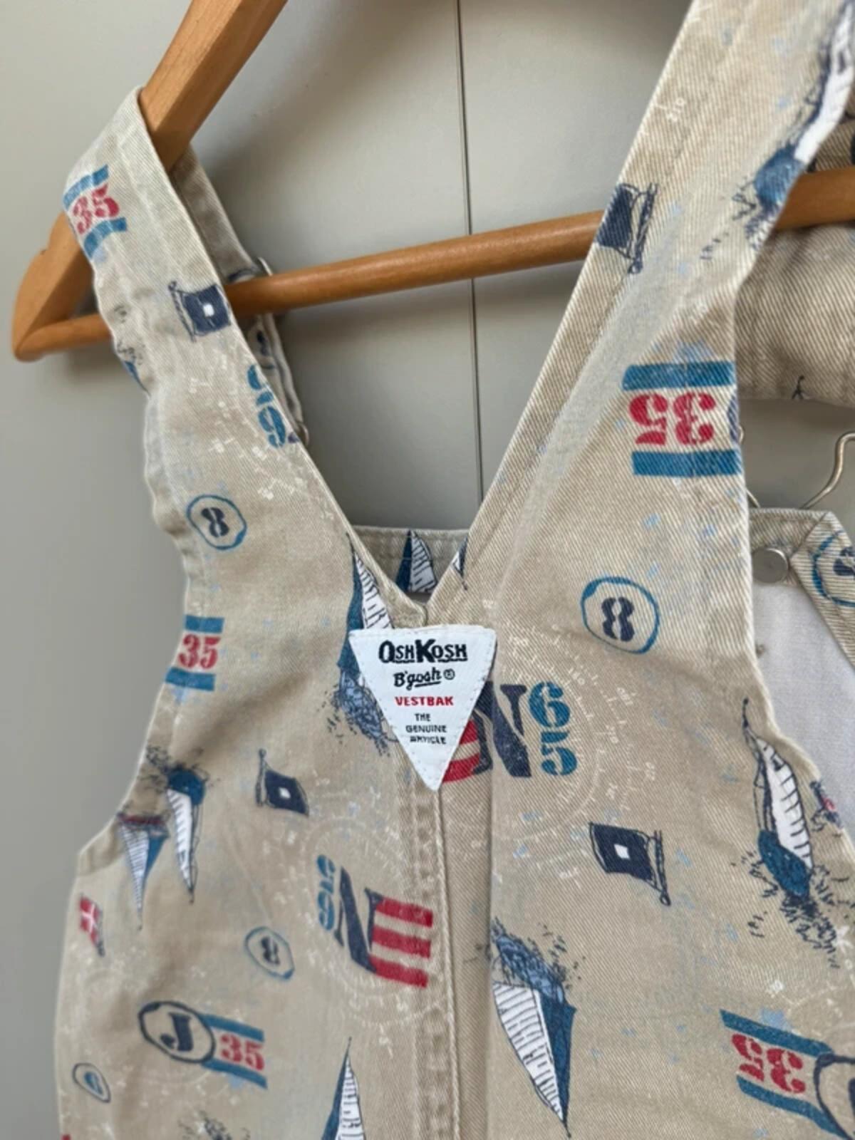 RARE Oshkosh 80s USA Vintage Boat Shortall Dungarees 4T