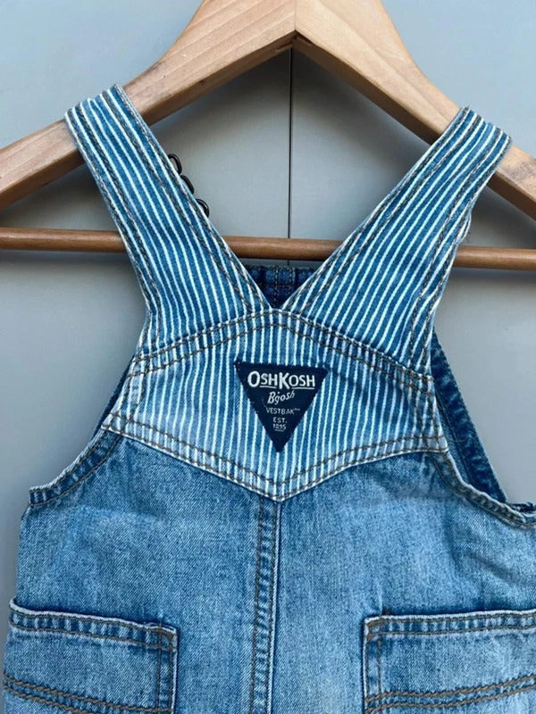 Oshkosh Denim Stripe Shortall Dungarees 6M