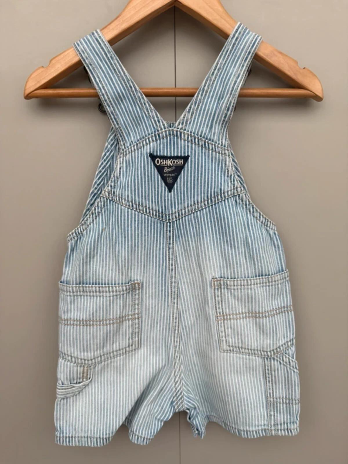 Oshkosh Washed Hickory Shortall Dungarees 18M