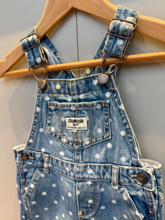 Oshkosh Polka Dot Denim Dungarees 12M