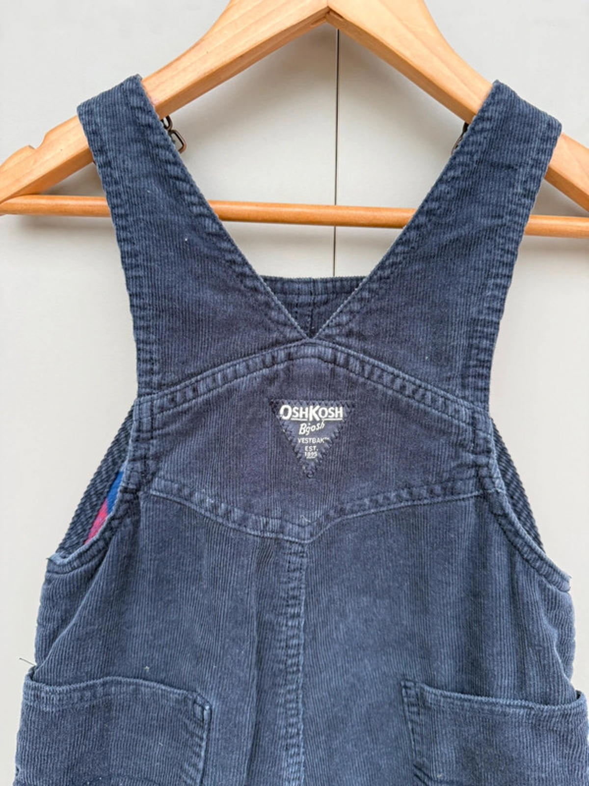 Oshkosh Navy Check Corduroy Dungarees 2T