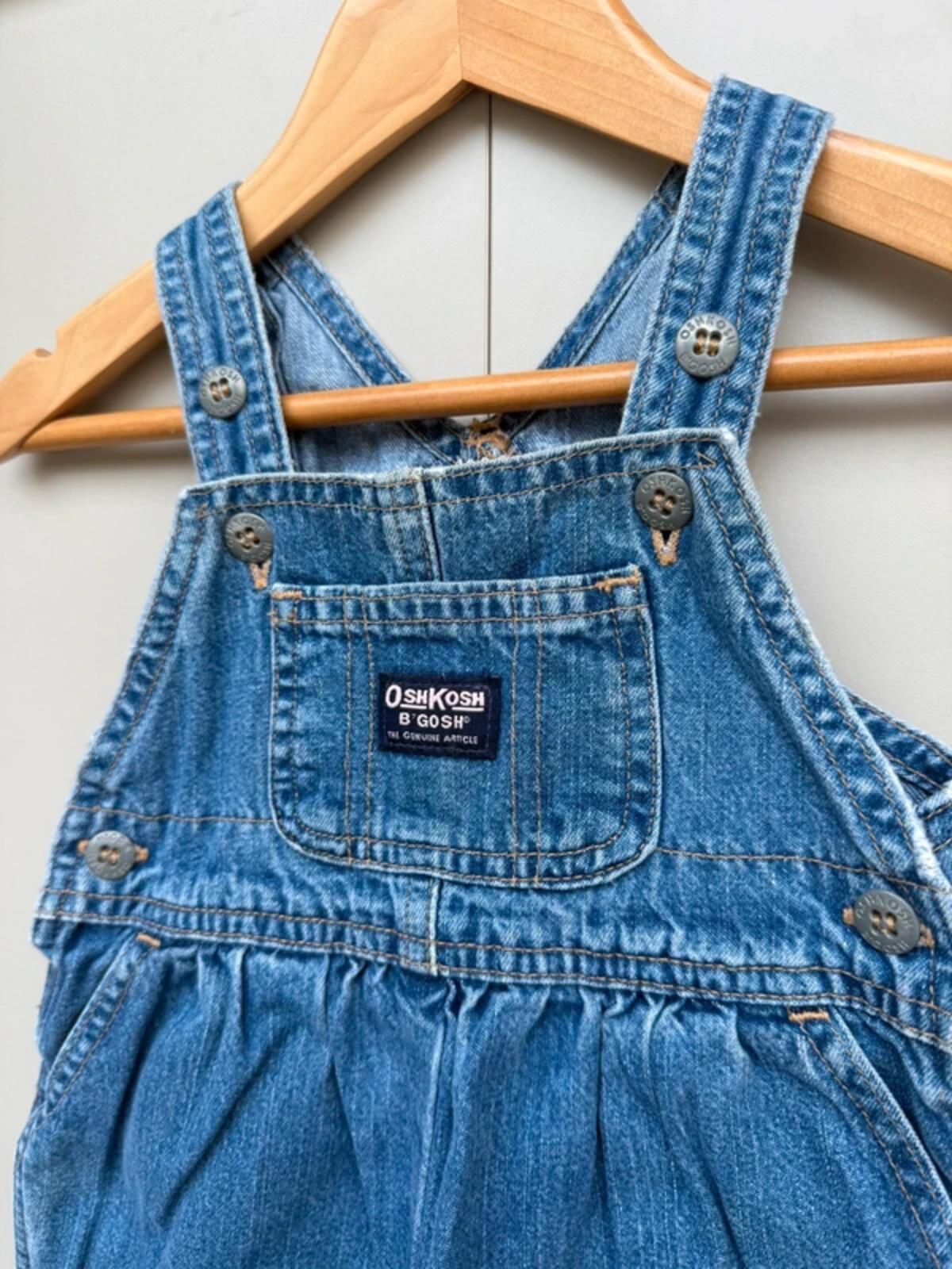 Oshkosh Vintage Denim Bubble Dungarees 12M