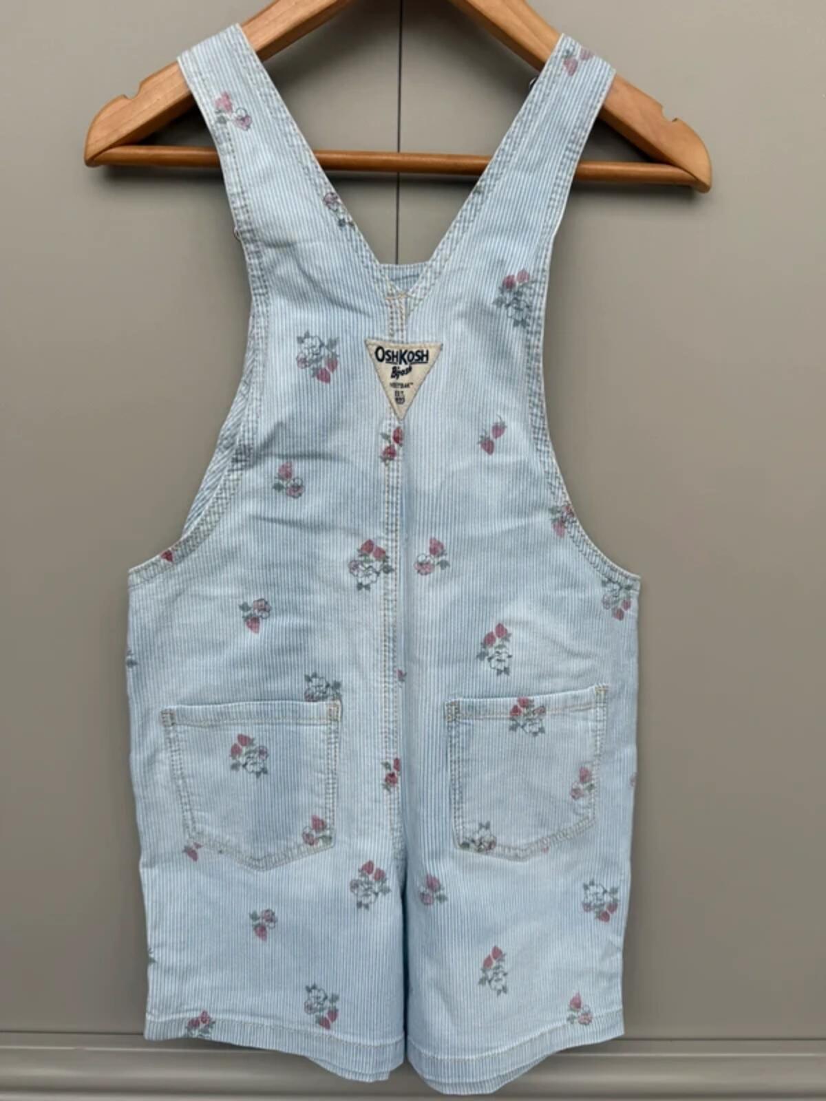 Oshkosh Strawberry Striped Shortall Dungarees 5T