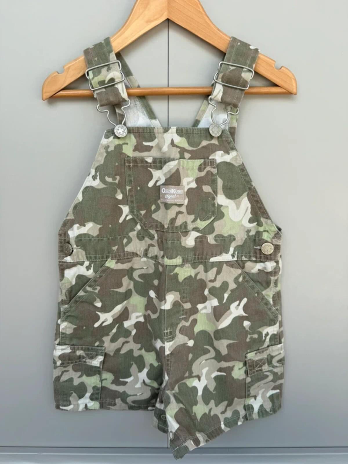 Oshkosh Vintage Camouflage Shortall Dungarees 3T