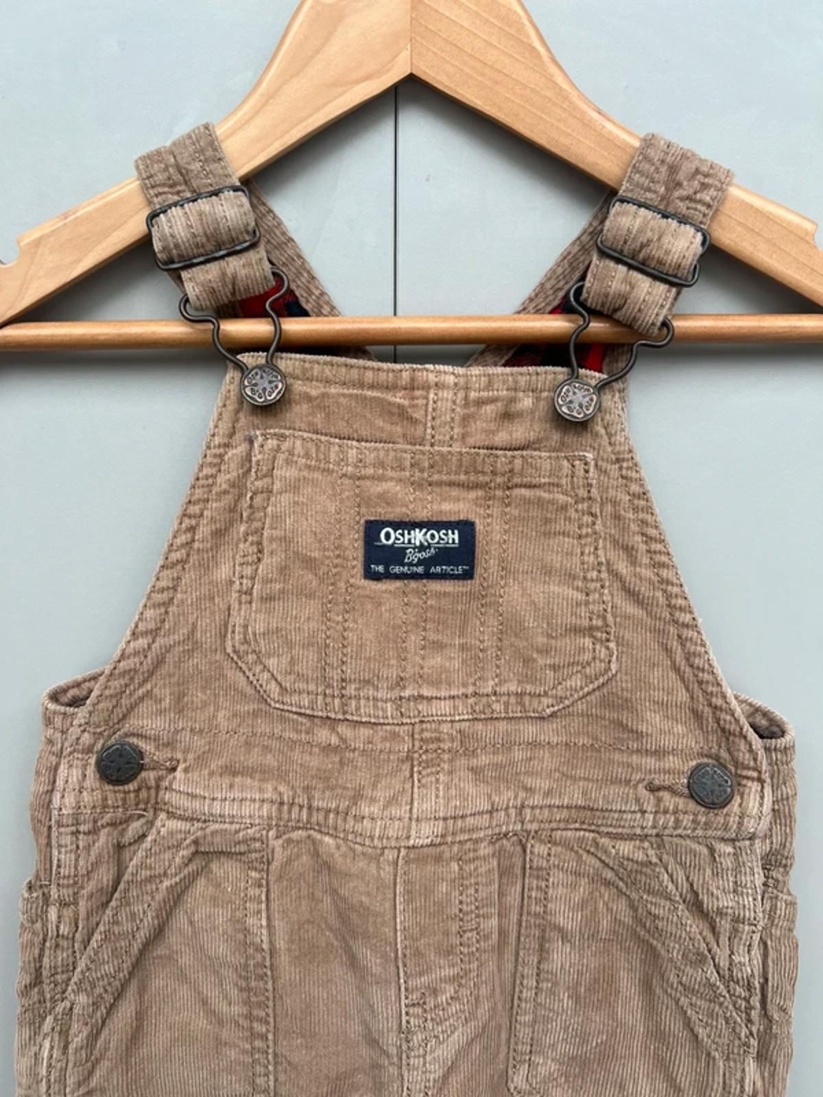 Oshkosh Taupe Corduory Dungarees 12M
