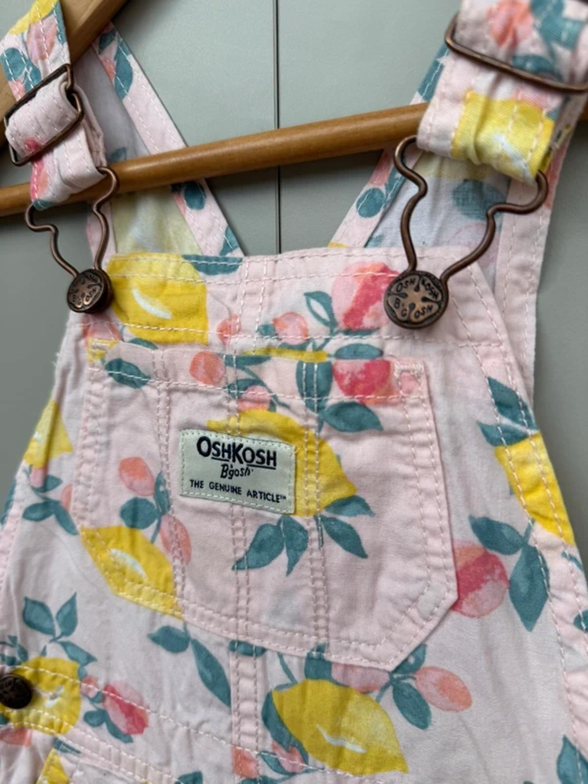 Oshkosh Pink Lemon Shortall Dungarees 18M