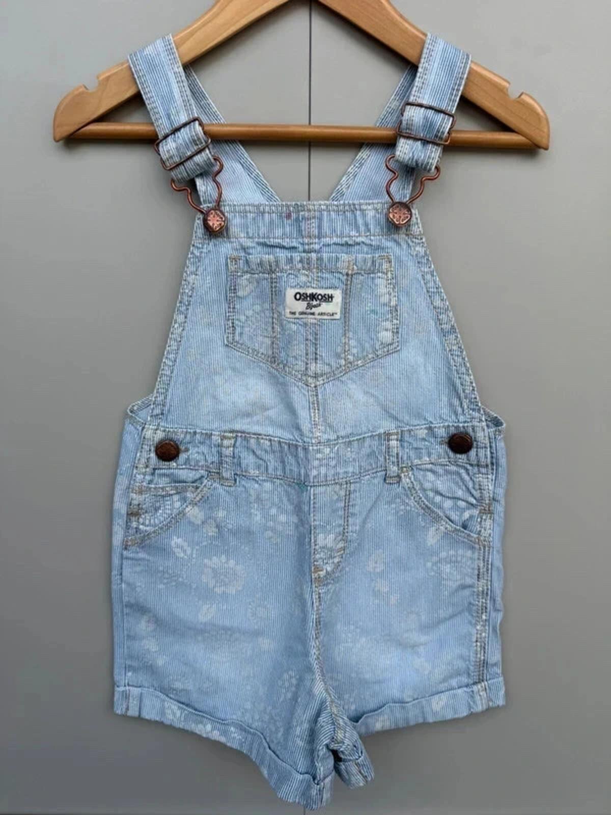 Oshkosh Striped Floral Dungarees 4T