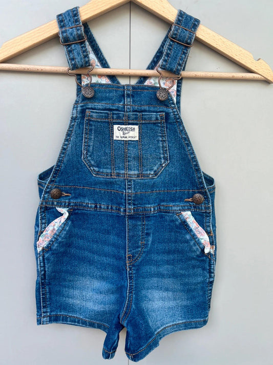 Oshkosh Denim Floral Shortalls 2T