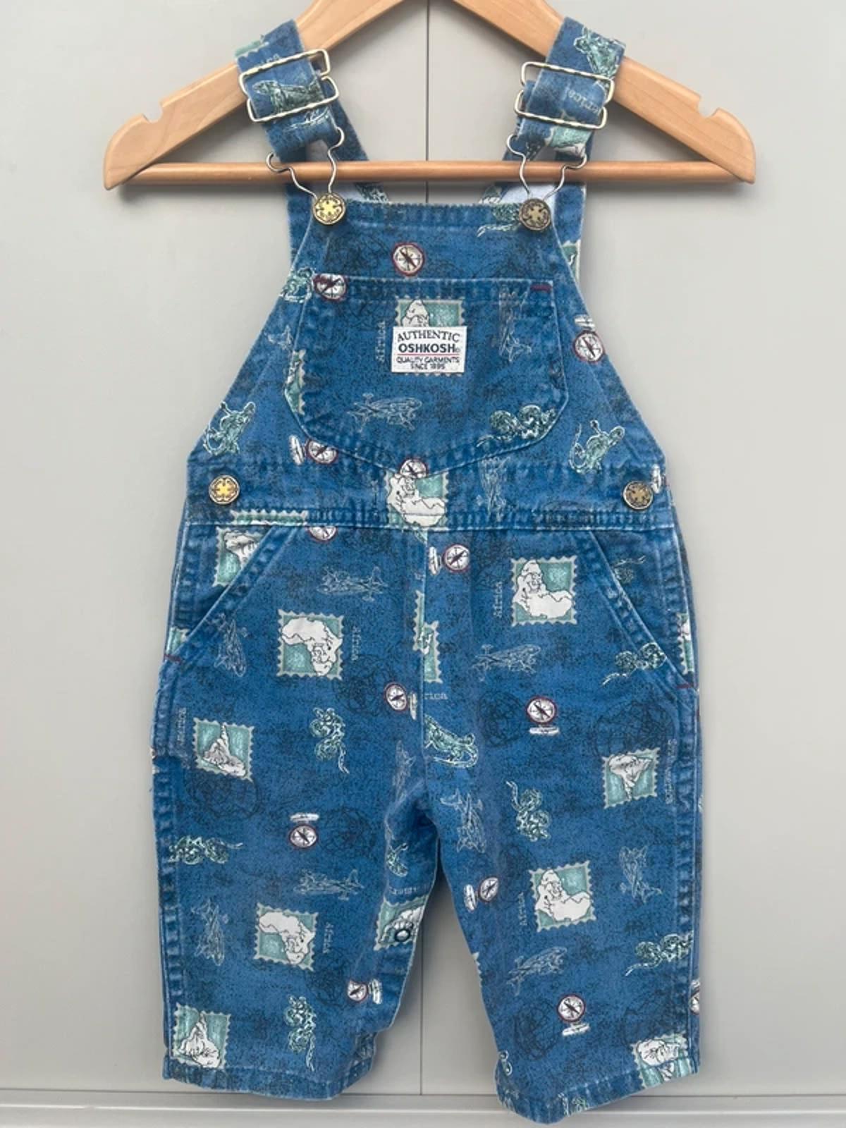 RARE Oshkosh Vintage Compass Dungarees 12M