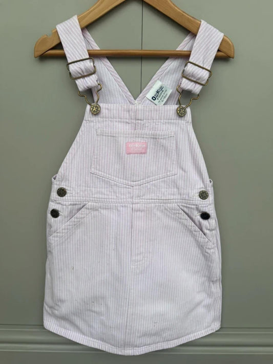 Oshkosh Vintage Rose Pink Hickory Dungaree Dress 6Y