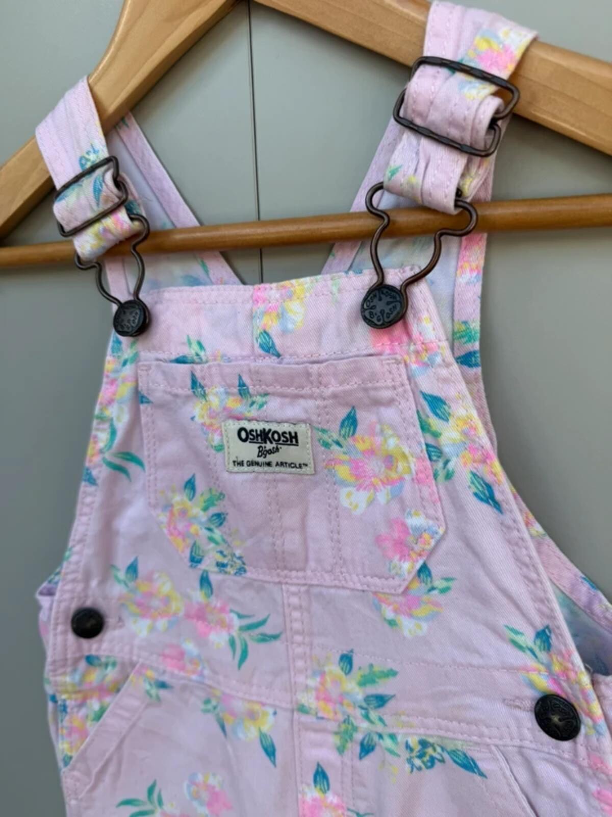Oshkosh Floral Pink Shortall Dungarees 18M