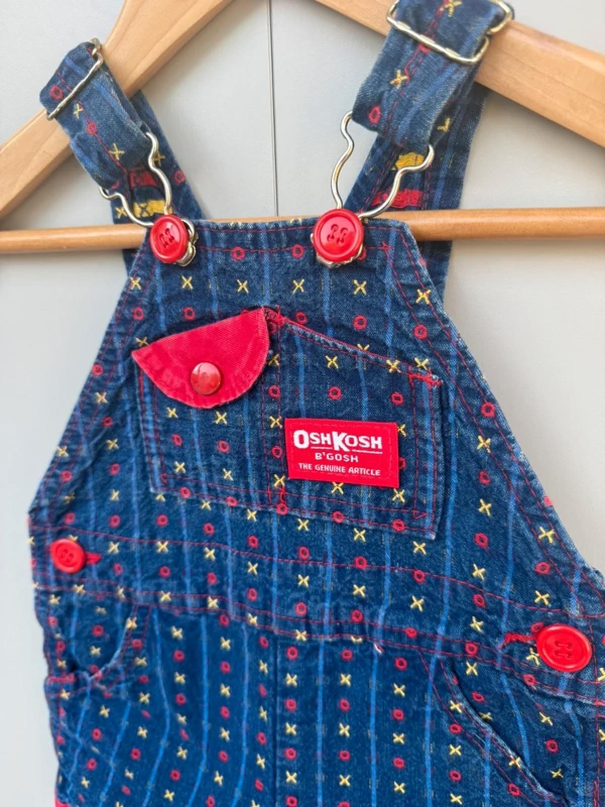 RARE Oshkosh Vintage 80s USA Shortall Dungarees XO’s 6/9M