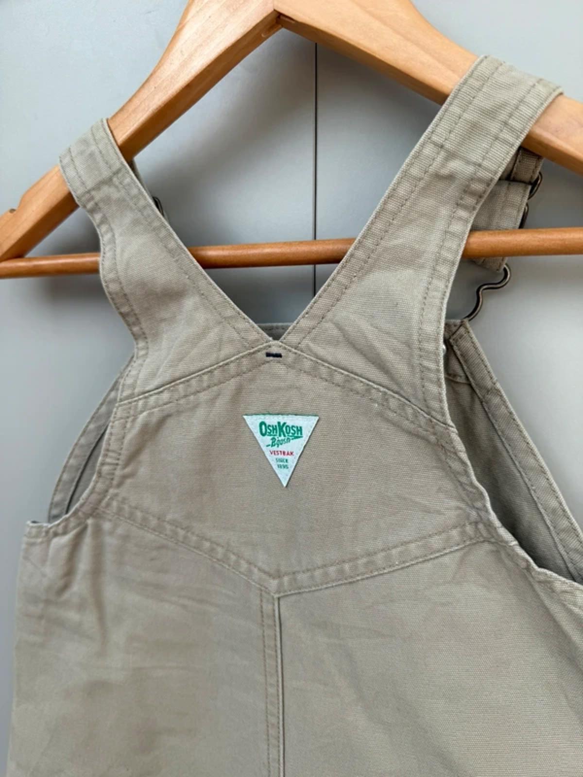Oshkosh Vintage Taupe Shortall Dungarees 18M
