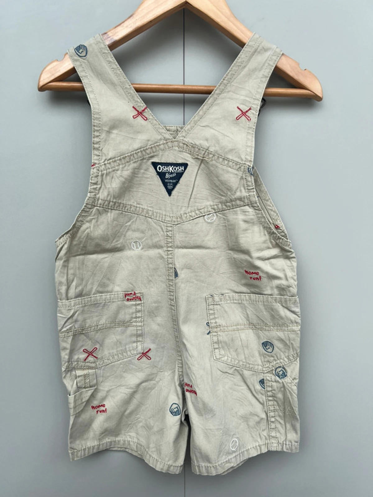Oshkosh Beige Shortall Dungarees 2T