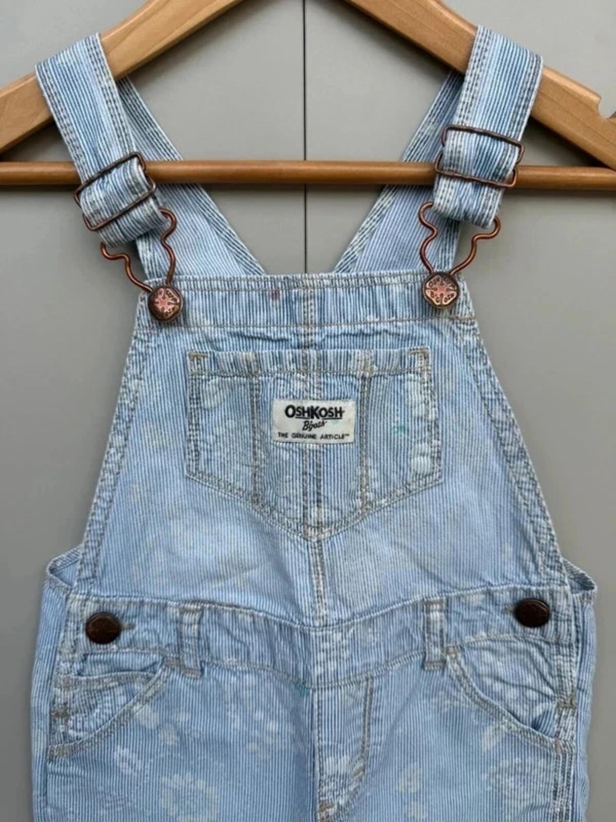 Oshkosh Striped Floral Dungarees 4T