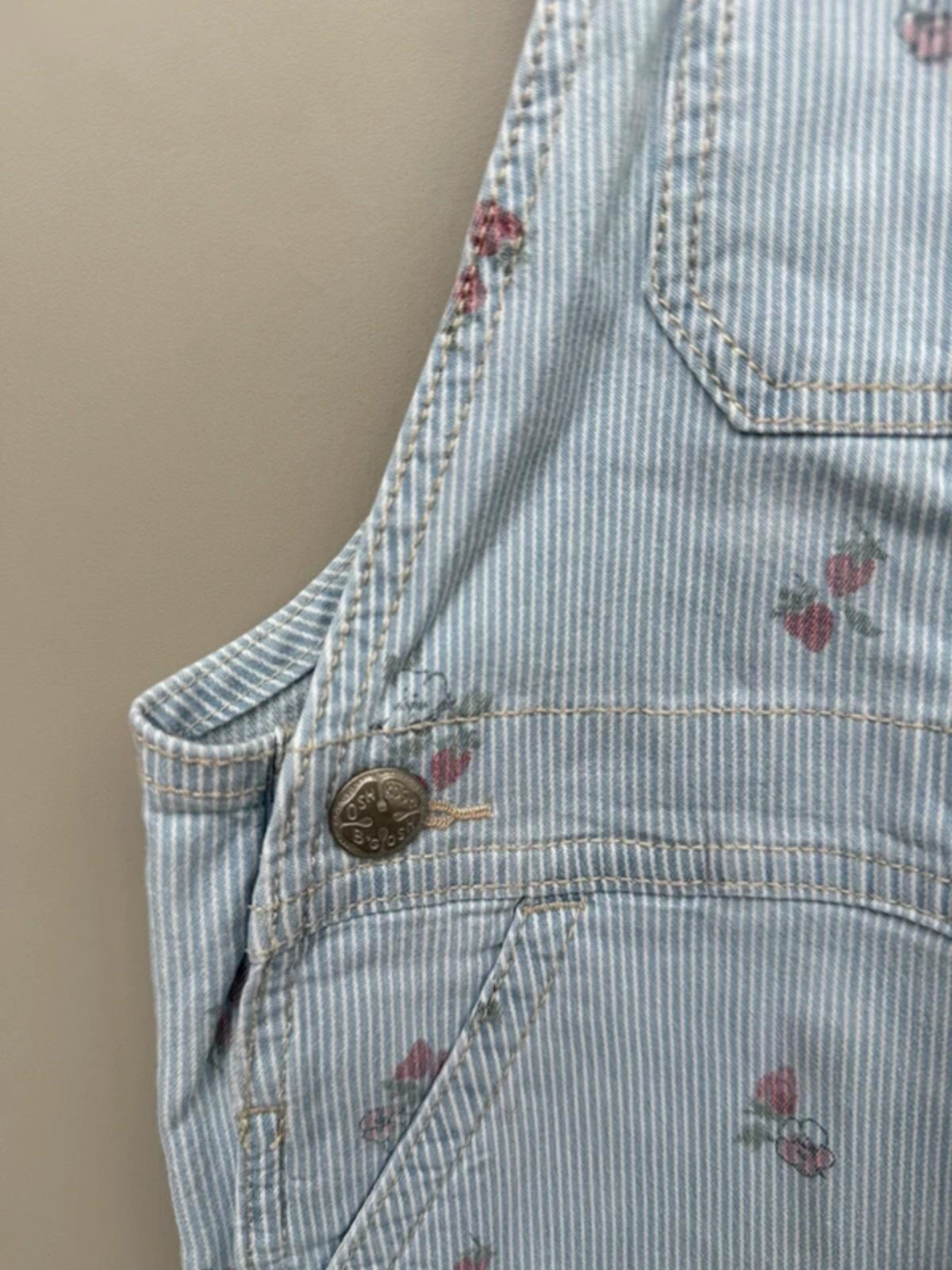 Oshkosh Strawberry Striped Shortall Dungarees 5T