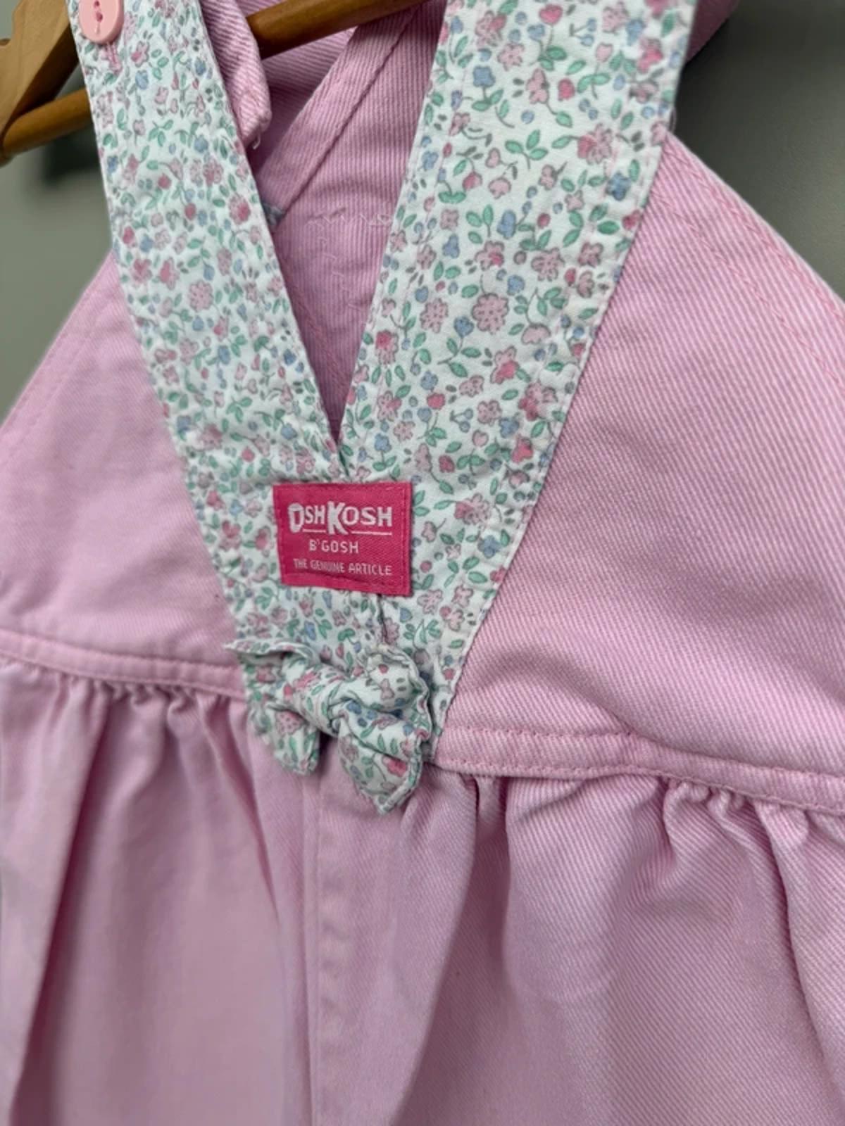 Oshkosh Vintage Floral Pink Bubble Dungarees 3T