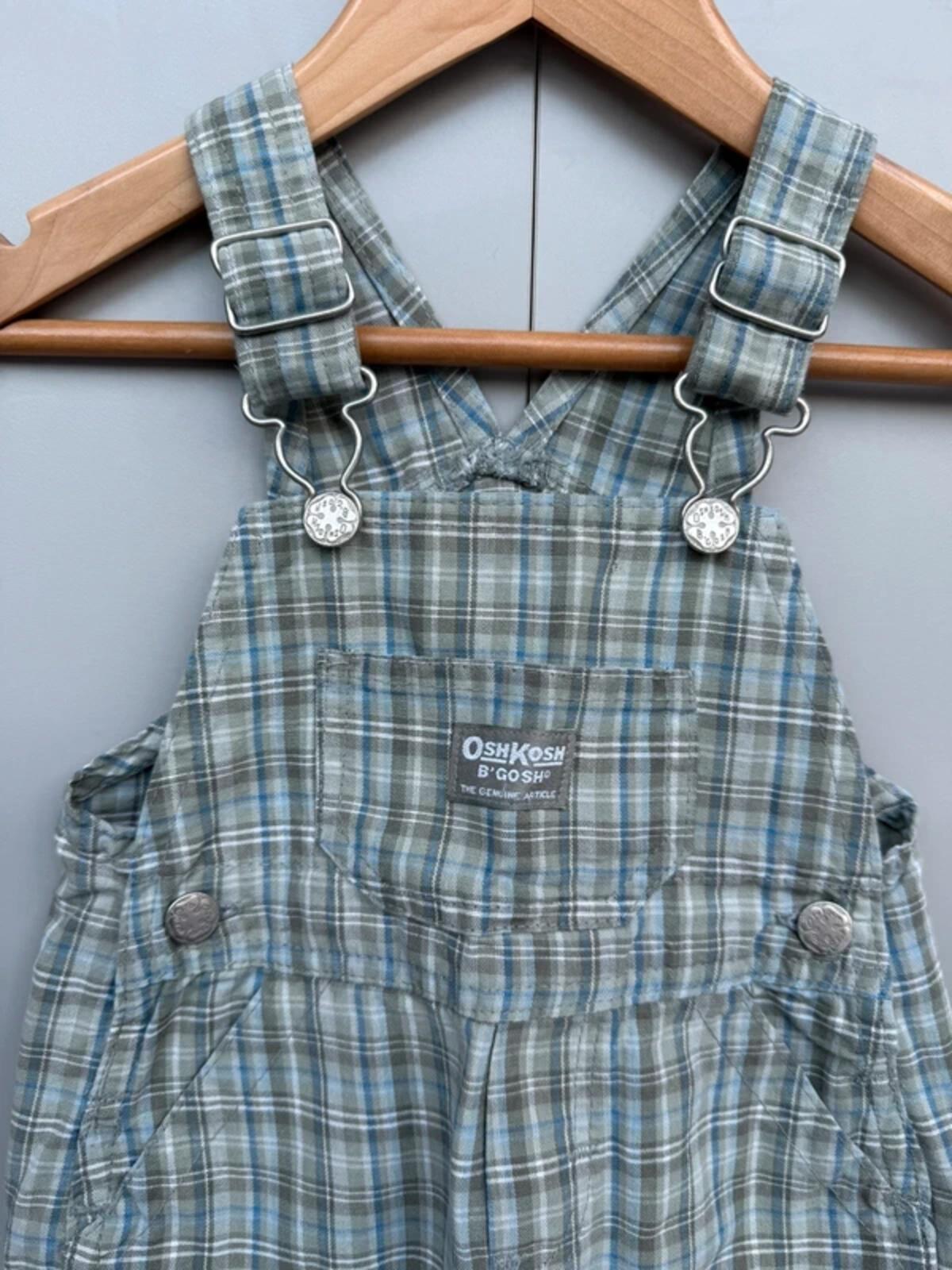 Oshkosh Vintage 90s Check Dungarees 12M