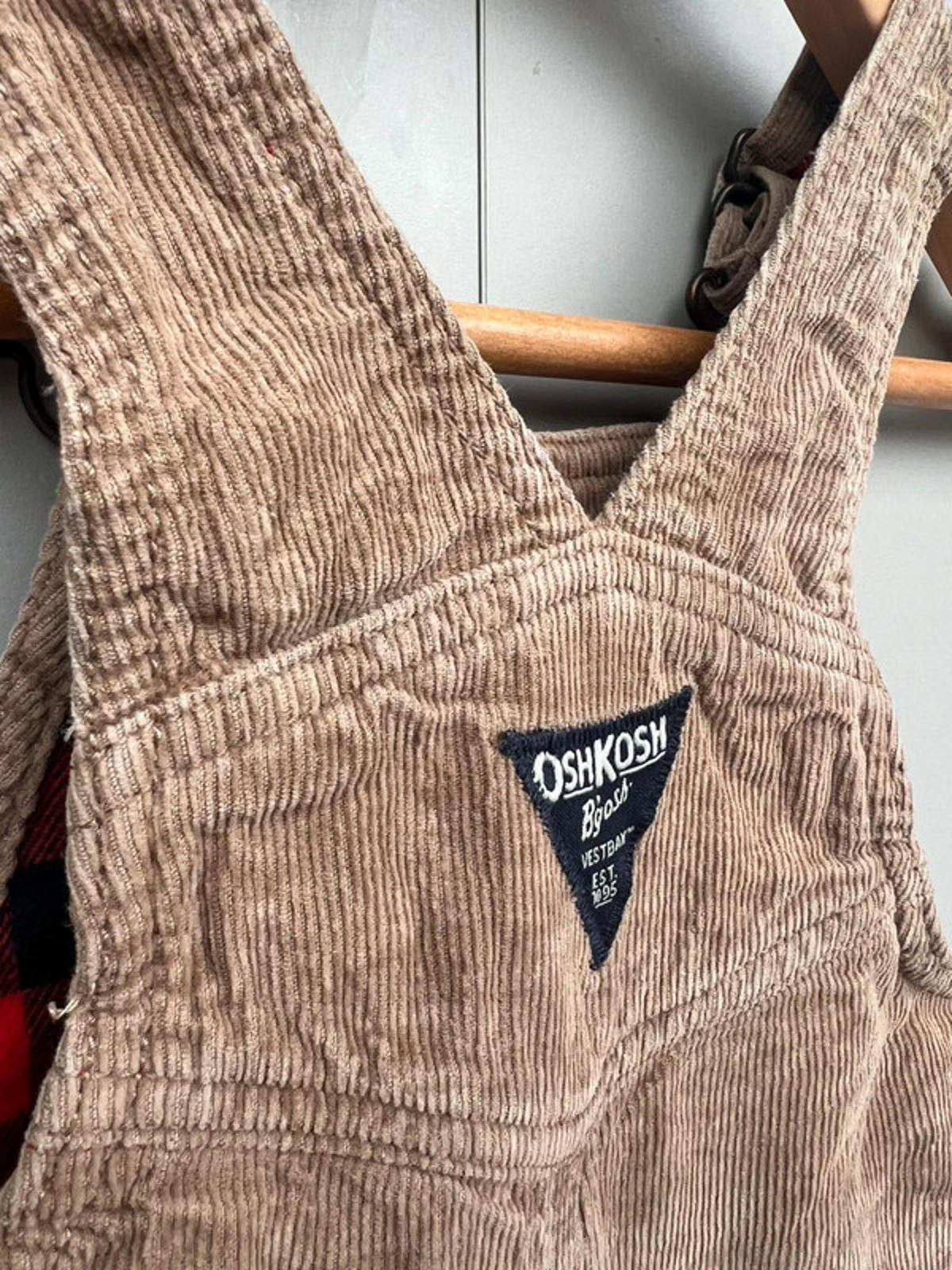 Oshkosh Taupe Corduory Dungarees 12M