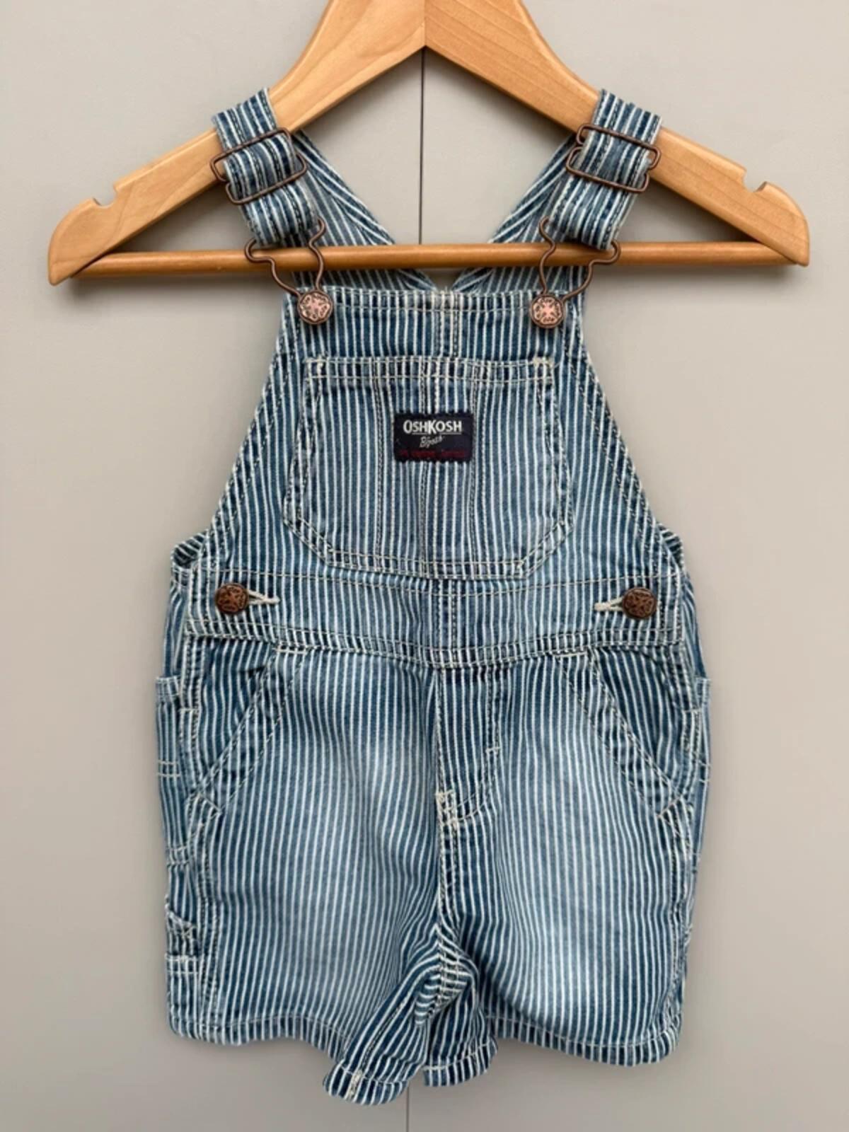 Oshkosh Hickory Shortall Dungarees 9M