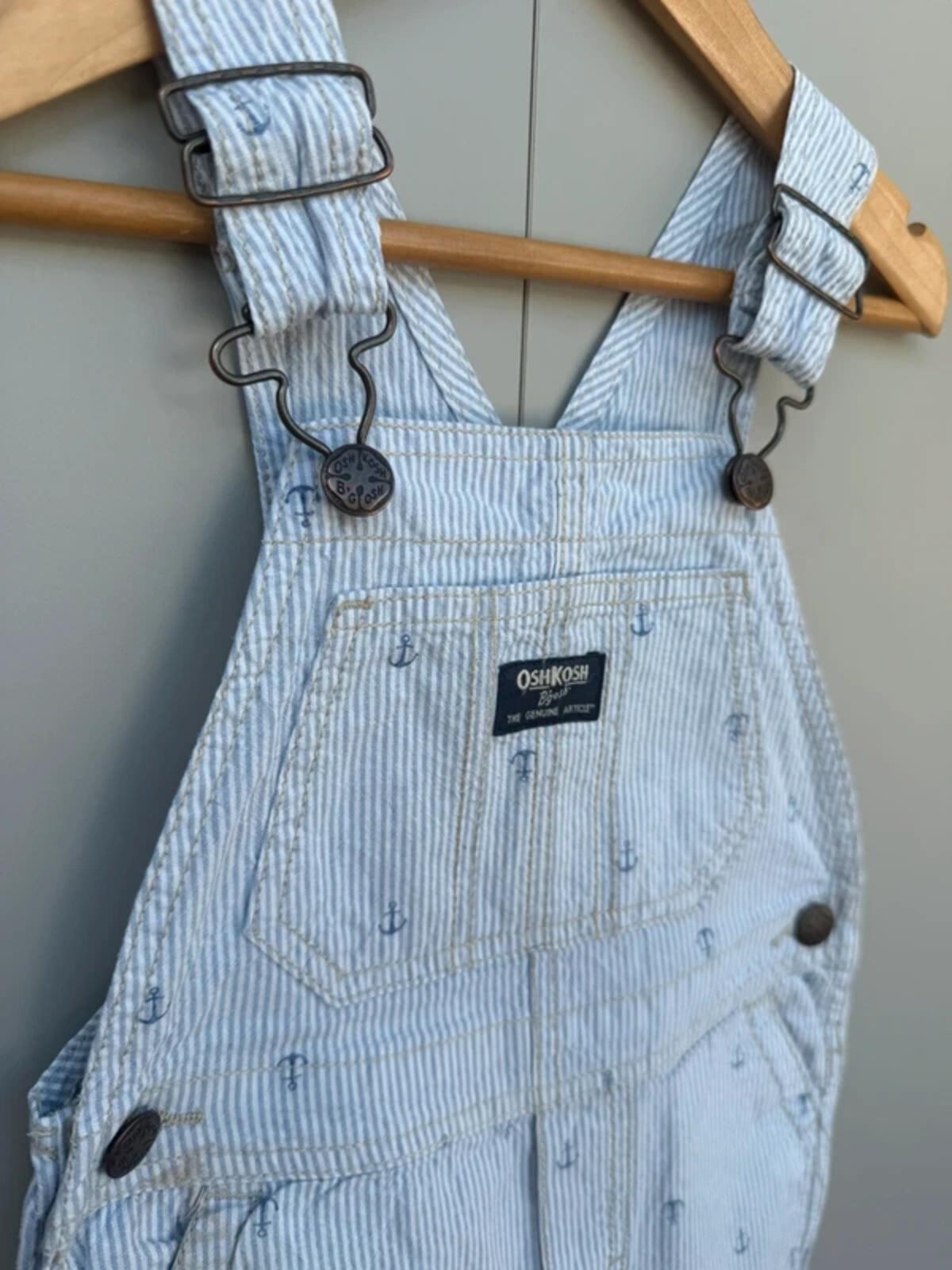 Oshkosh Anchor Striped Shortall Dungarees 3T
